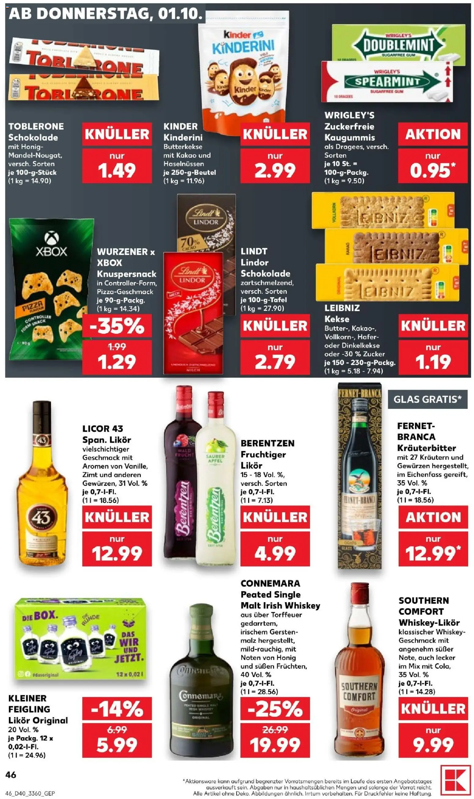 Kaufland Prospekt Potsdam – gültig ab 01.10.2026 | Seite: 50 | Produkte: Likör, Butterkekse, Lindor, Kekse