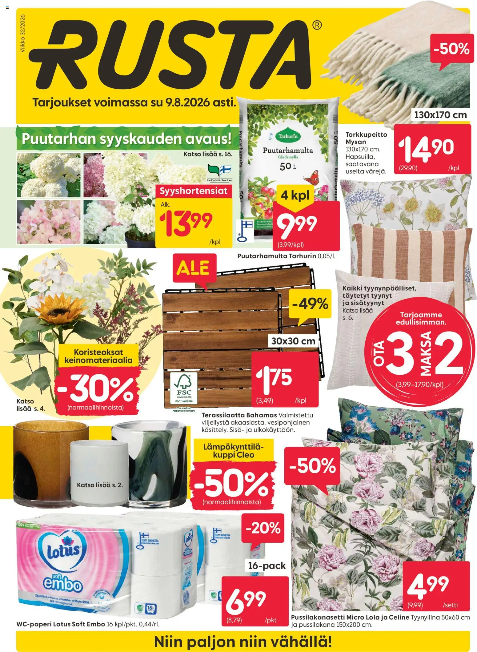 Rusta tarjoukset – voimassa 03/08/2026 alkaen | Sivu: 1