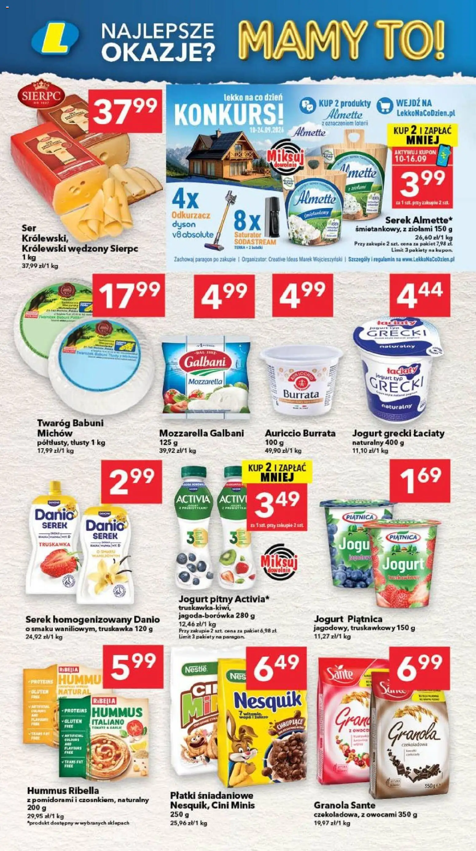 Lewiatan gazetka - Warszawa od 10.09.2026 | Strona: 4 | Produkty: Jogurt grecki, Granola Sante, Almette, Płatki