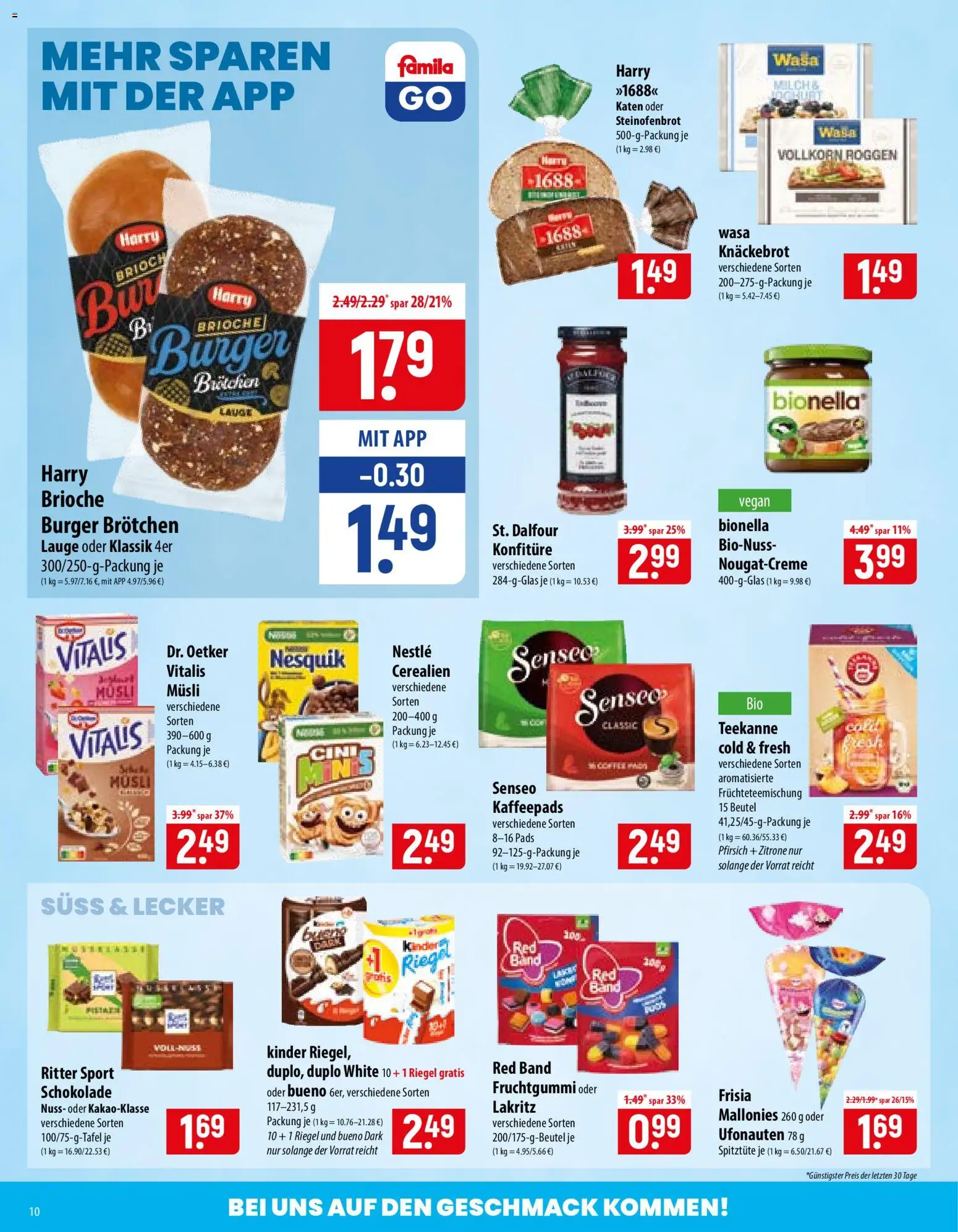 Famila Prospekt – gültig ab 22.06.2026 | Seite: 10 | Produkte: Senseo, Schokolade, Ritter sport, Wasa knackebrot
