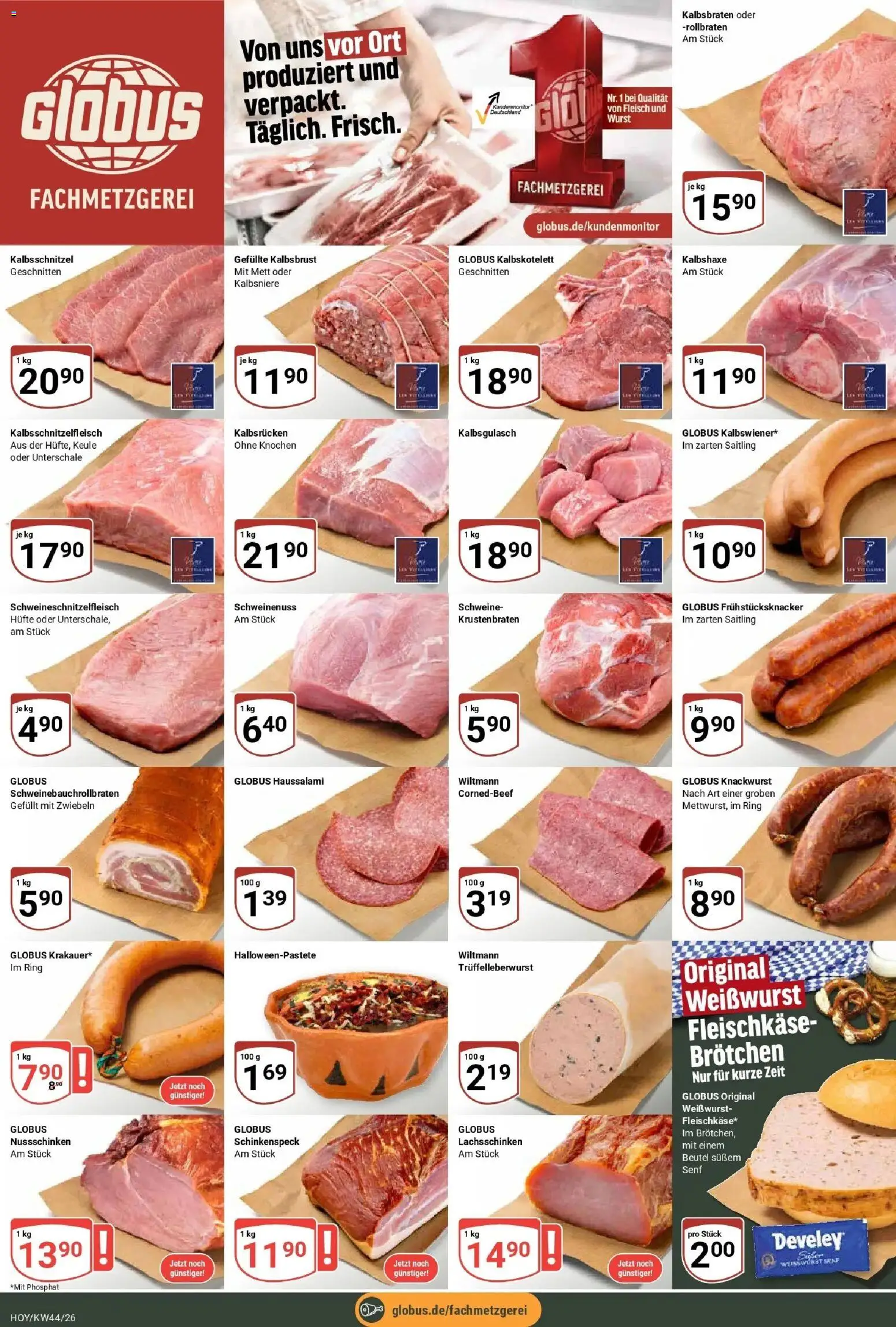 Globus Prospekt Hoyerswerda (ab 26.10.2026) » Angebote online | Seite: 6 | Produkte: Weißwurst, Zwiebeln, Wurst, Fleisch