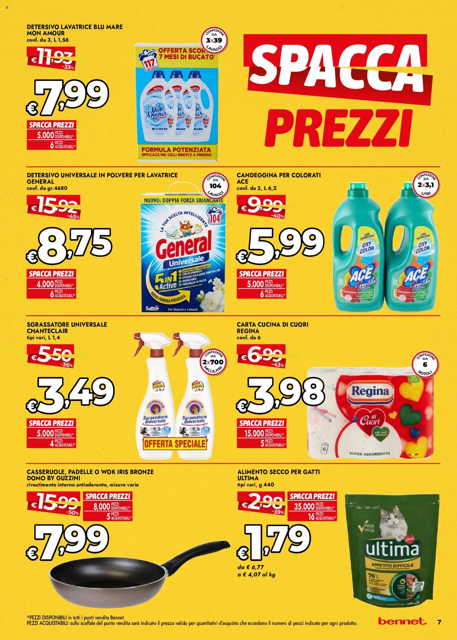 Volantino bennet del 22/10/2026 | Pagina: 7 | Prodotti: Candeggina, Bicarbonato, Trota, Scaffale