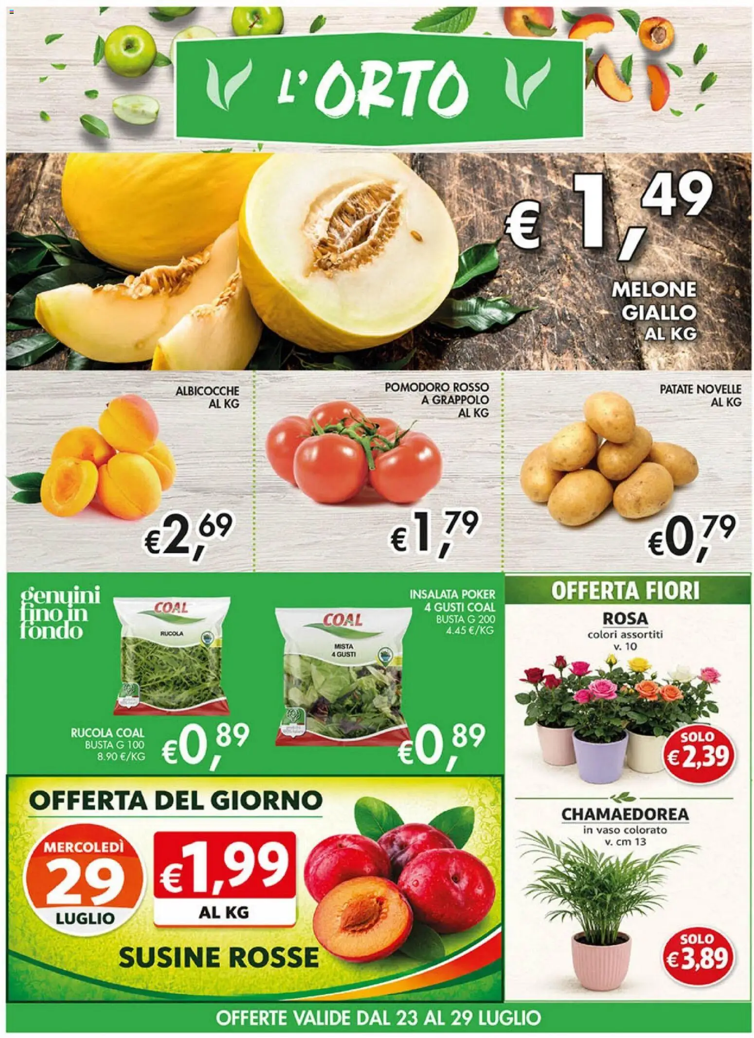 Volantino Coal del 16/07/2026 | Pagina: 3 | Prodotti: Rucola, Albicocche, Susine, Vaso