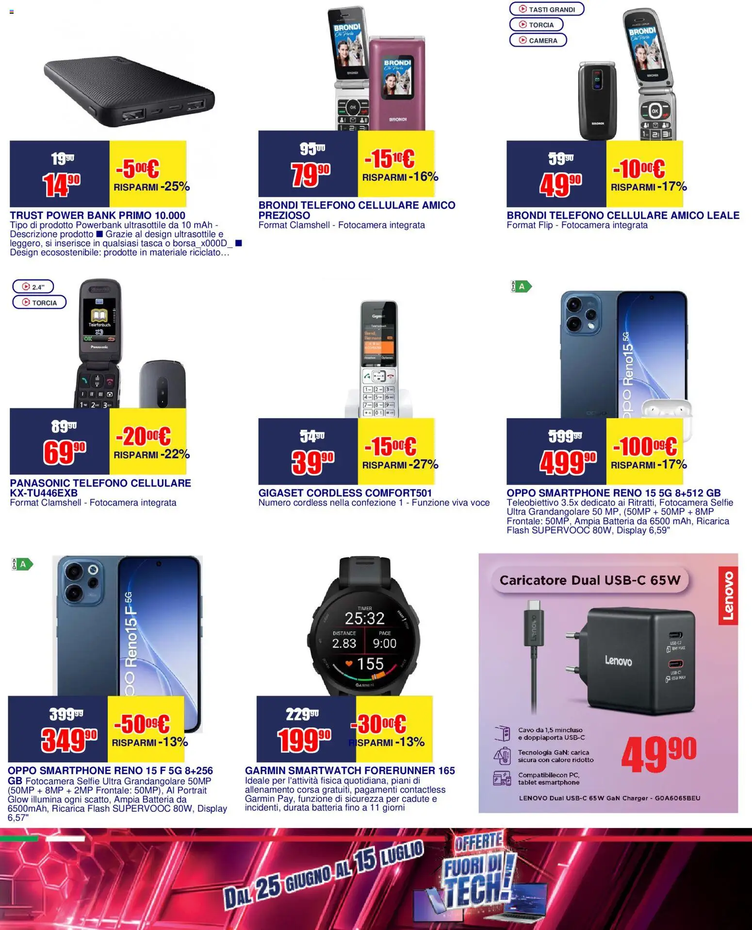 Volantino Trony del 25/06/2026 | Pagina: 27 | Prodotti: Cellulare, Torcia, Cavo, Batteria