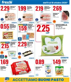 Anteprima del volantino WÜRSTEL CON POLLO E TACCHINO AL FORMAGGIO, WÜRSTEL CON POLLO E TACCHINO AL FORMAGGIO 150 g valido a partire dal 08/10/2026 | Pagina: 2 | Prodotti: Wurstel, Mozzarella di bufala, Carne, Petto di tacchino