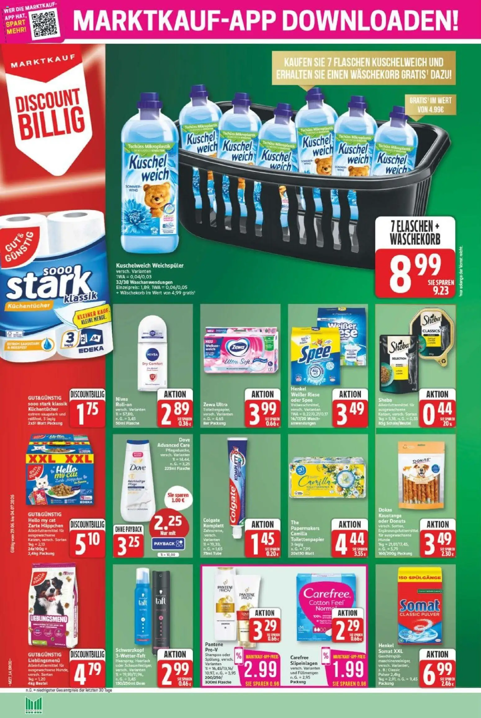 Marktkauf Prospekt – gültig ab 29.06.2026 | Seite: 14 | Produkte: Kuschelweich, Zewa, Shampoo, Toilettenpapier