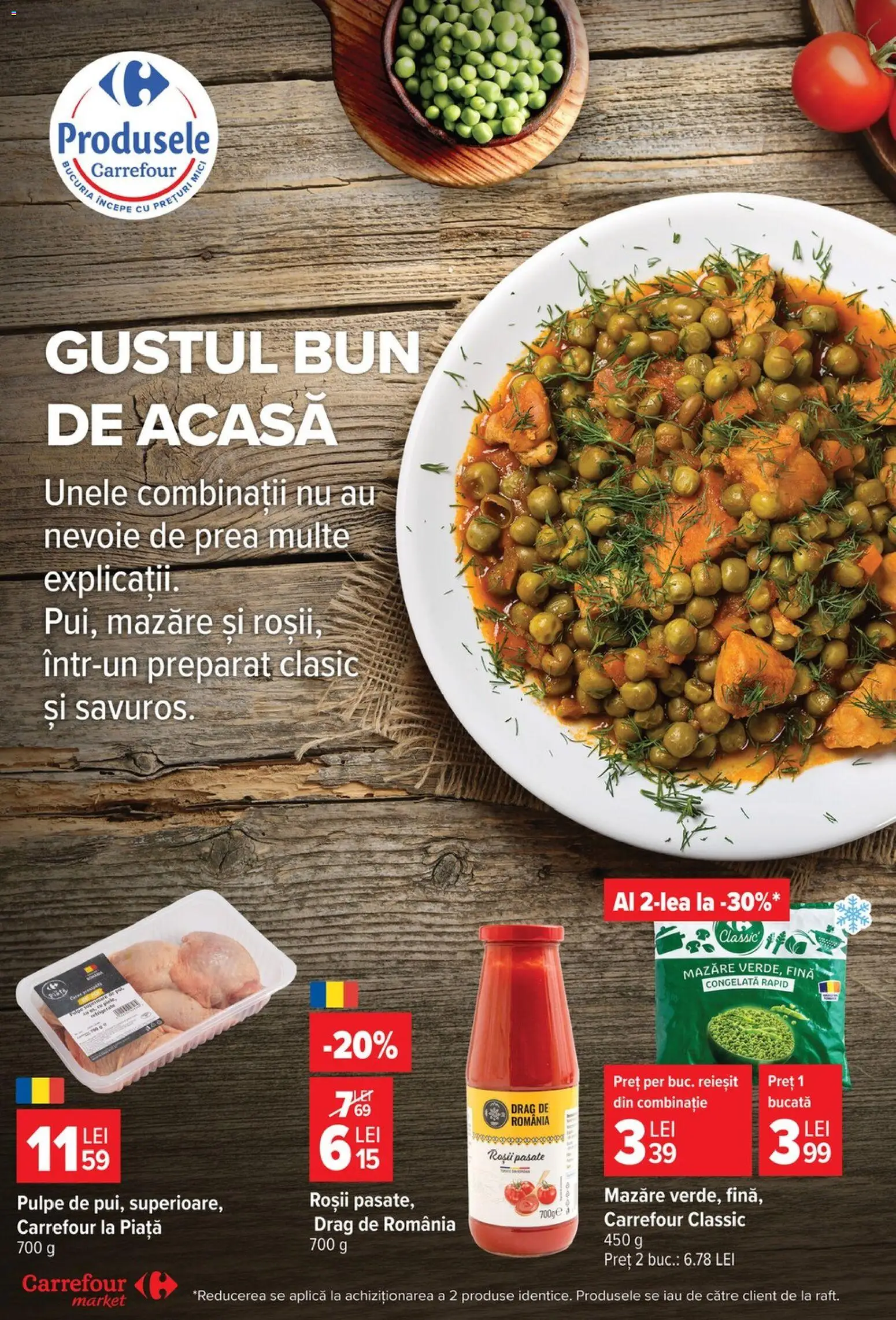 Noul catalog Carrefour – valabil de la 30.09.2026 | Pagină: 27 | Produse: Mazăre, Carrefour Classic, Aplică, Roșii