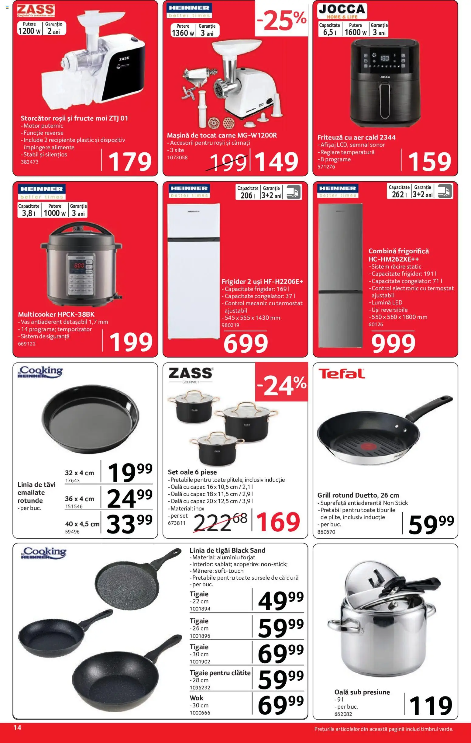 Noul catalog Selgros – valabil de la 24.07.2026 | Pagină: 14 | Produse: Frigider, Roșii, Combină frigorifică, Cârnați