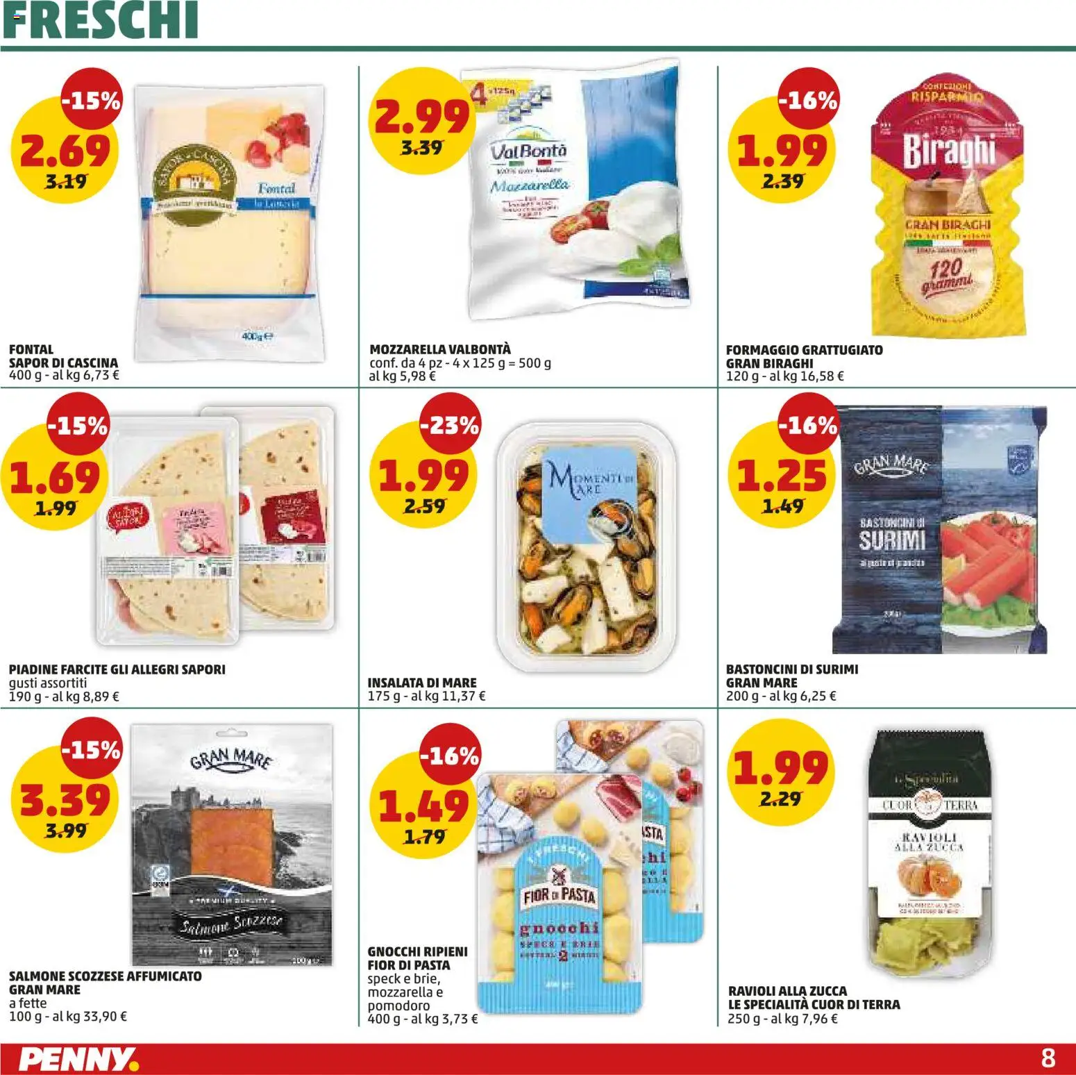 Volantino PENNY del 08/10/2026 | Pagina: 8 | Prodotti: Salmone, Surimi, Zucca, Specialità