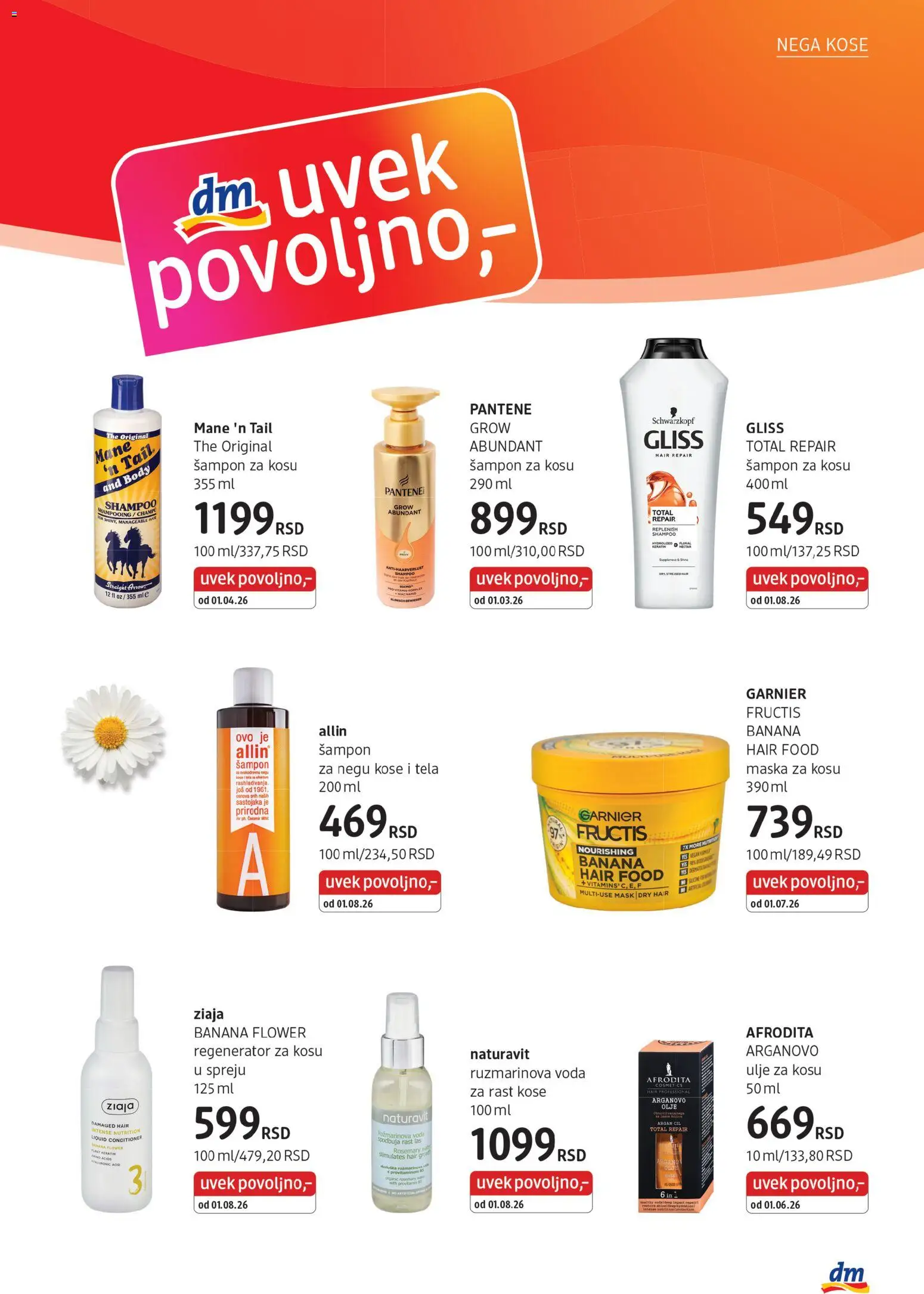 DM Drogerie katalog - važi od 01.09.2026 | Strana: 15 | Proizvode: Banana, Pantene, Šampon, Ulje