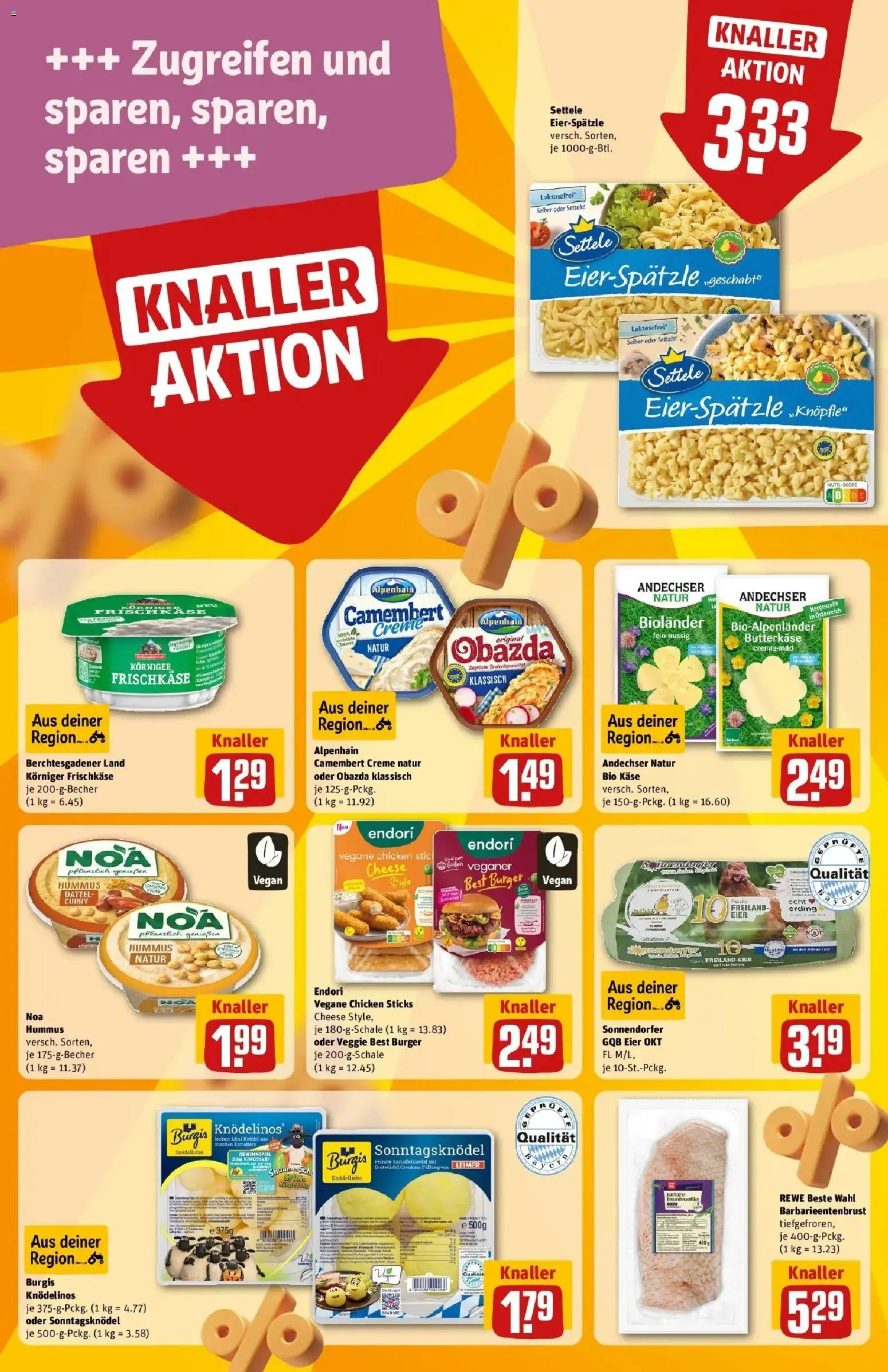 REWE Prospekt ab 31.08.2026 zum Blättern » Angebote | Seite: 17 | Produkte: Käse, Eier, Dattel, Hummus