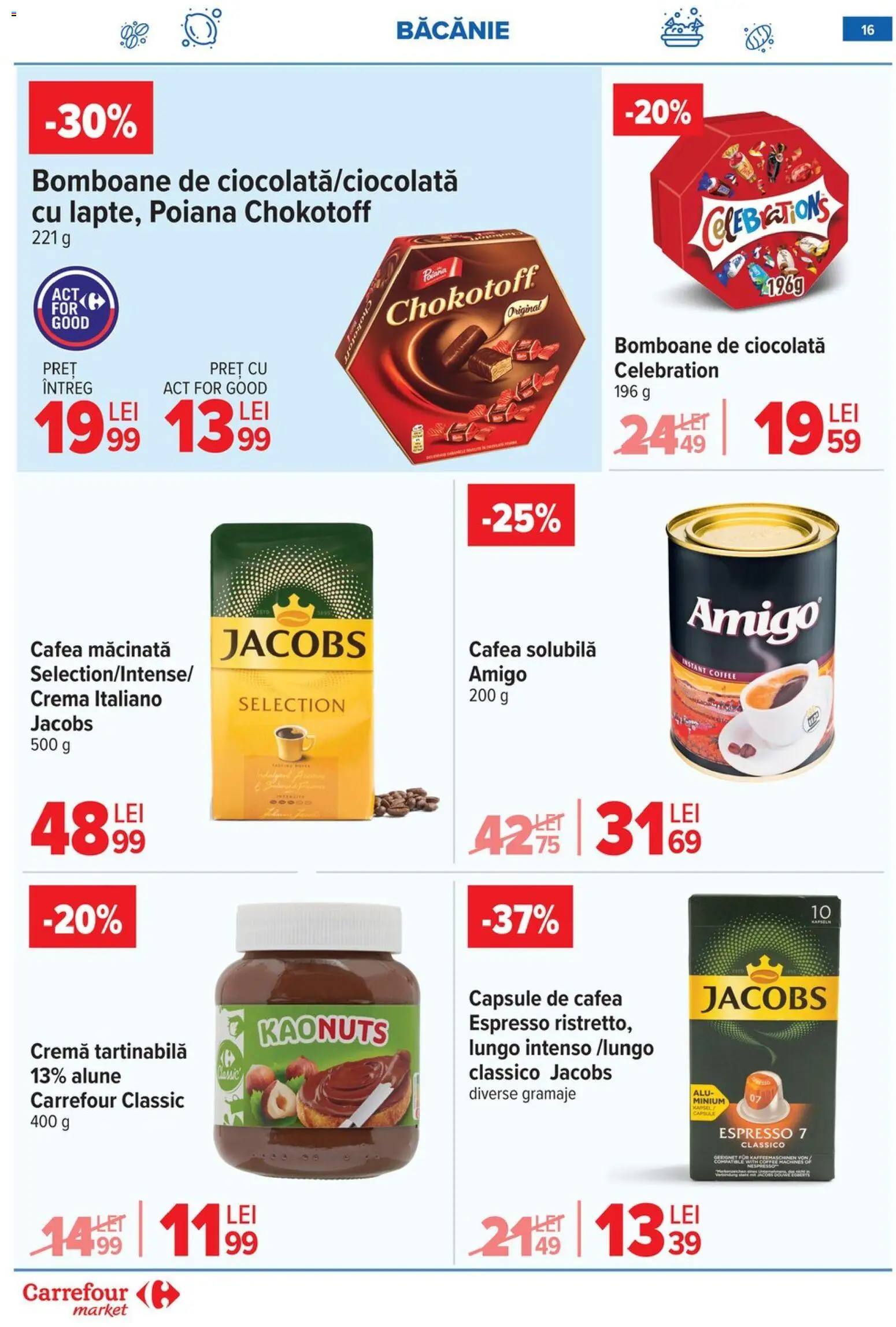 Noul catalog Carrefour – valabil de la 10.06.2026 | Pagină: 16 | Produse: Cremă, Cafea, Bomboane, Cremă tartinabilă