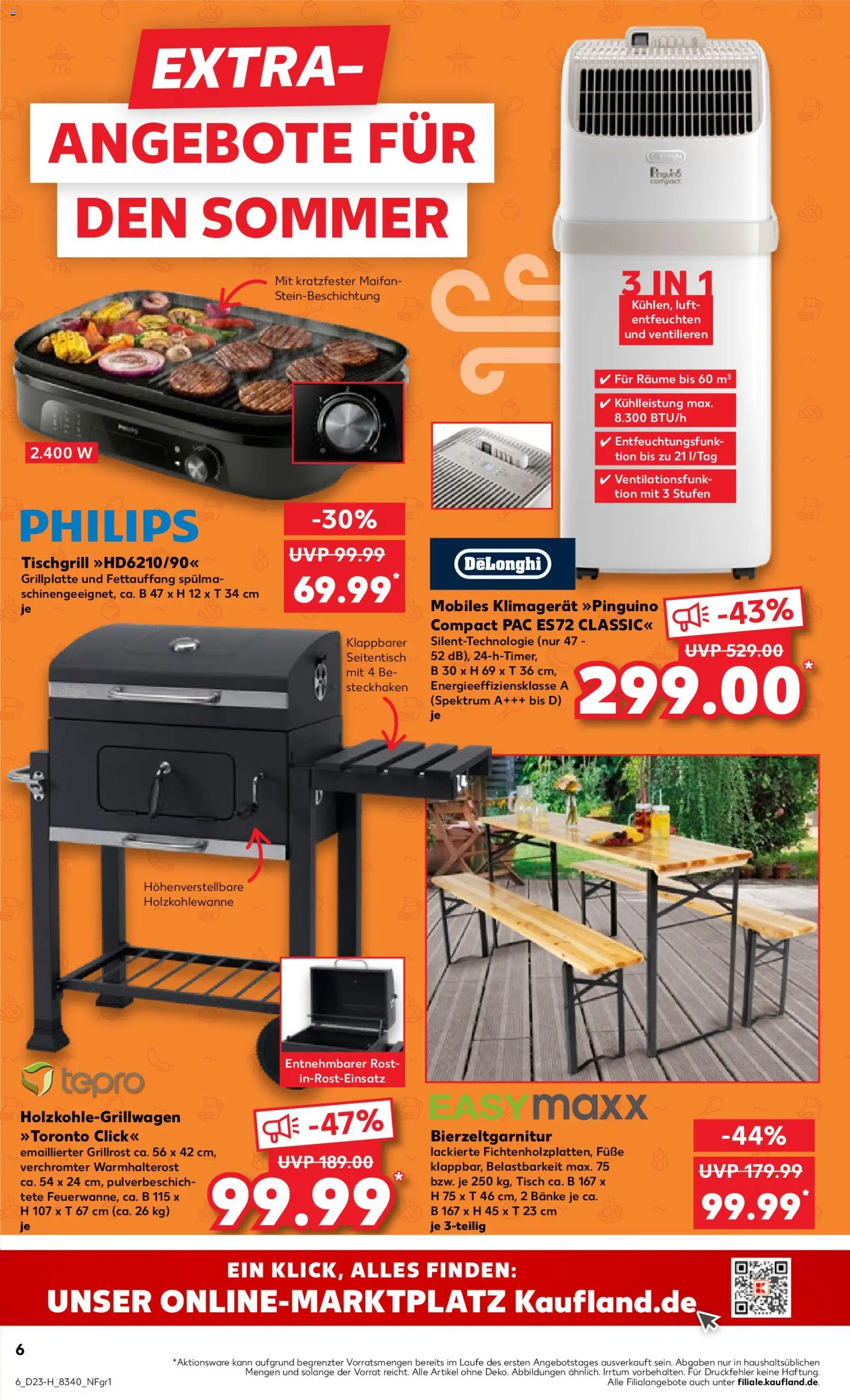 Kaufland Prospekt Rostock – gültig ab 04.06.2026 | Seite: 6 | Produkte: Philips, Grill, Tisch, Klimagerät