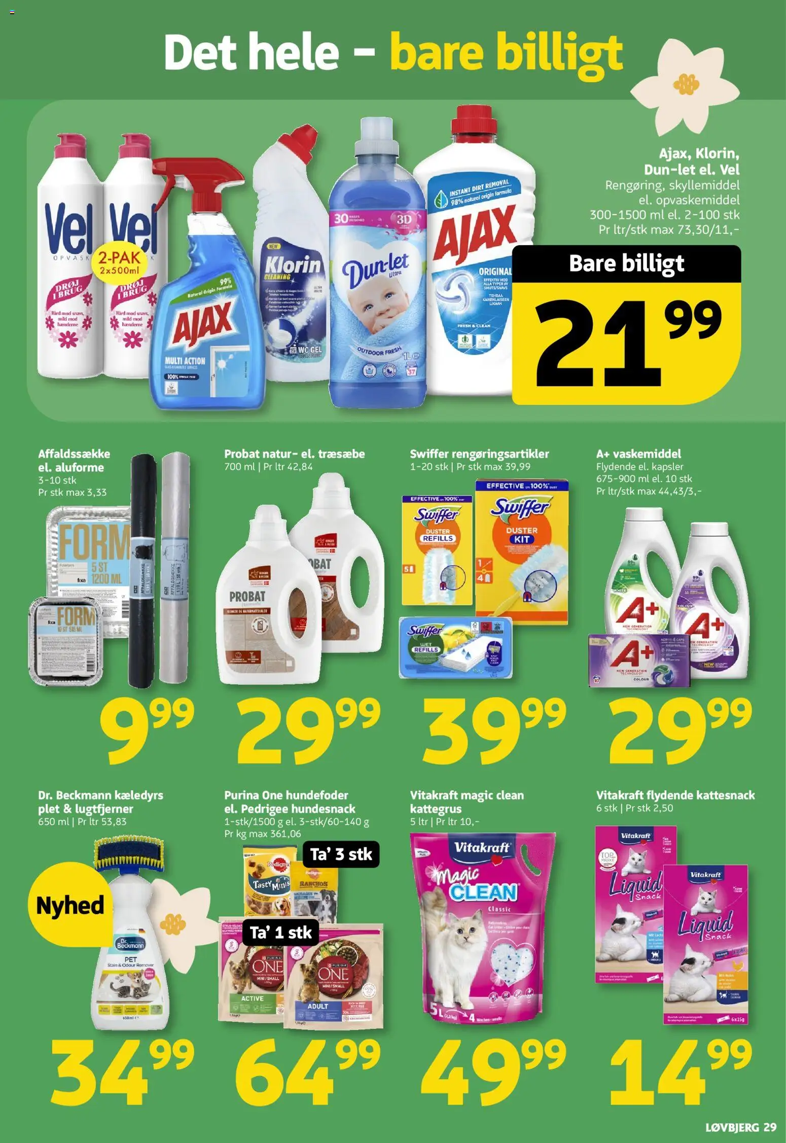Løvbjerg tilbudsavis – gyldig fra 08.05.2026 | Side: 29 | Produkter: Skyllemiddel, Opvaskemiddel, Hundefoder, Caps