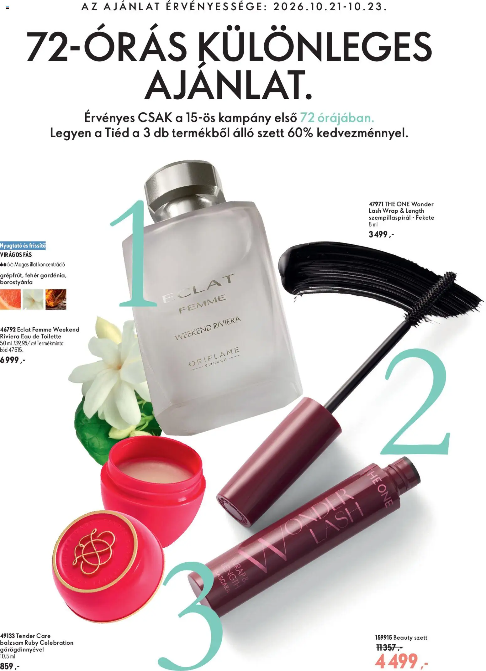 Oriflame akciós ujság - amely érvényes a következő dátumtól: 2026.10.21. | Oldal: 3 | Termékek: Szempillaspirál