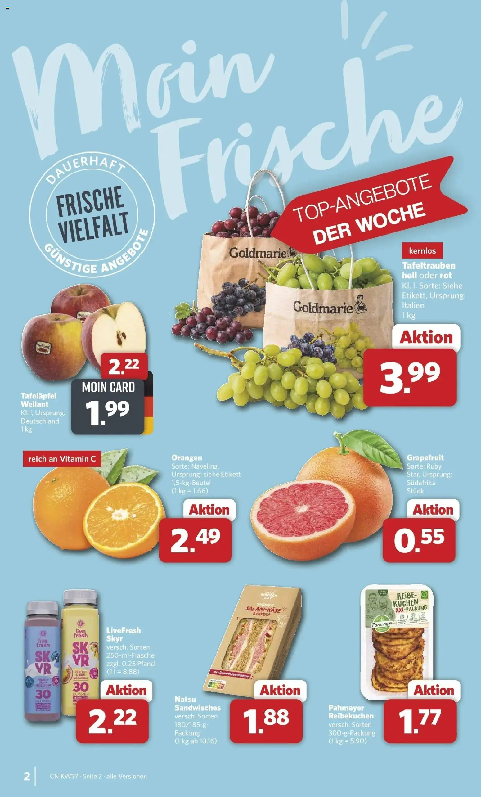 Combi Prospekt Apen – gültig ab 07.09.2026 | Seite: 2 | Produkte: Skyr, Grapefruit, Paprika, Kuchen