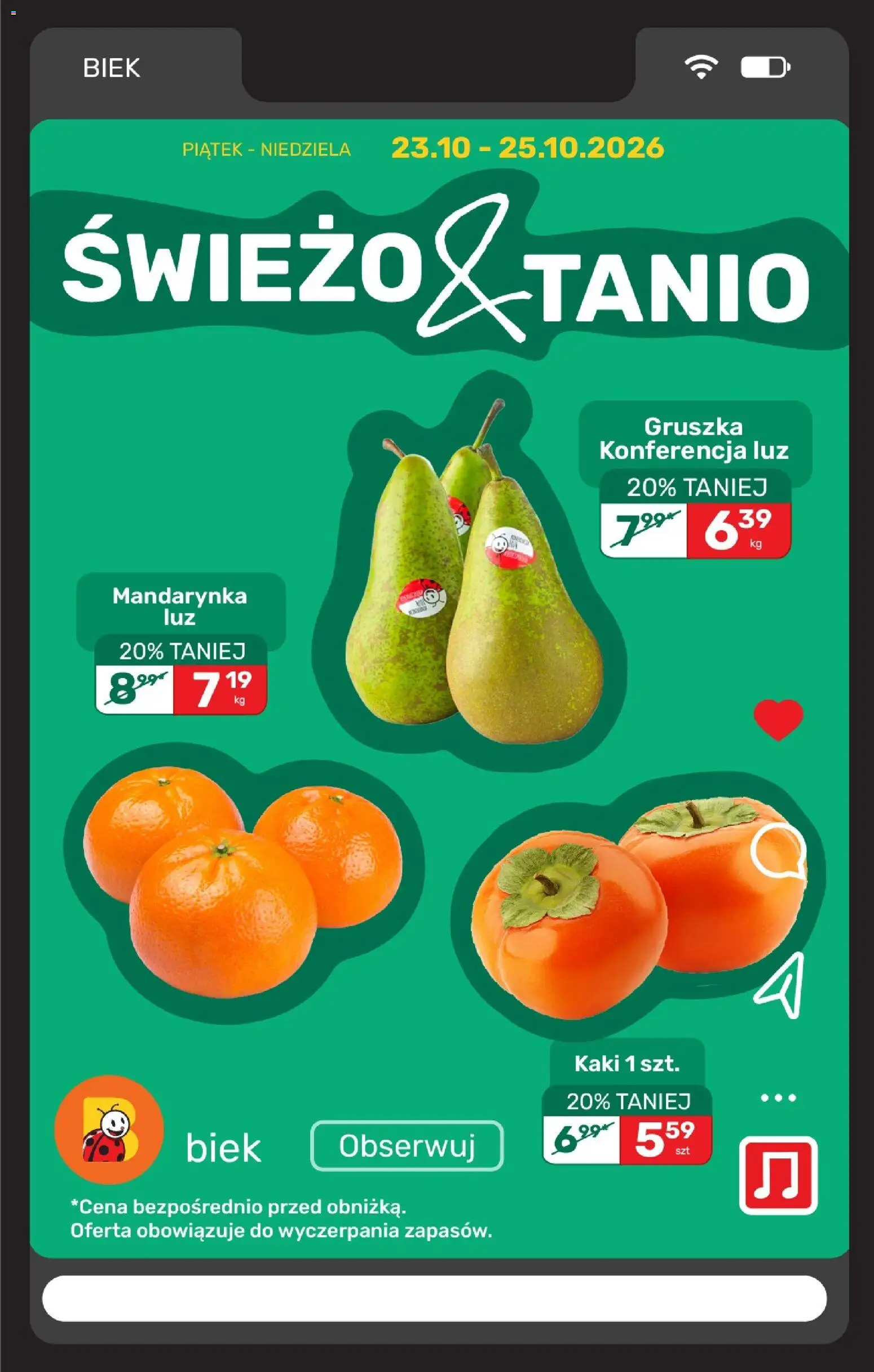 Biedronka Polsko leták - BIEK od 23.10.2026 | Strana: 7 | Produkty: Kaki