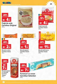 Ofertele Carrefour valabile de la 12.08.2026 | Pagină: 40 | Produse: Aplică, Biscuiți, Fulgi, Porumb