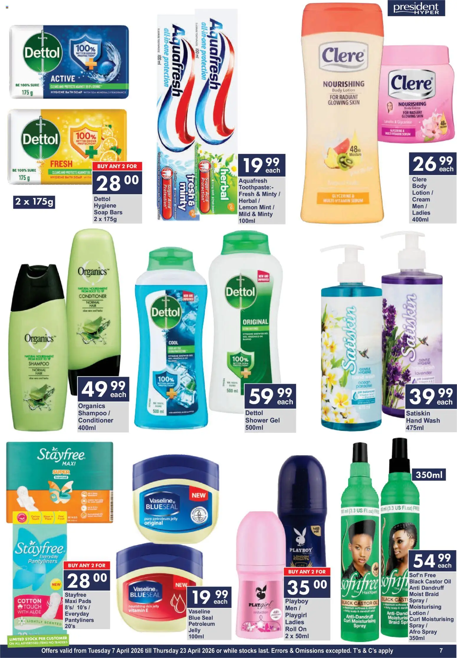 New President Hyper catalogue – valid from 07/04/2026 | Page: 7 | Products: Shower, Soap, Shower gel, Lemon