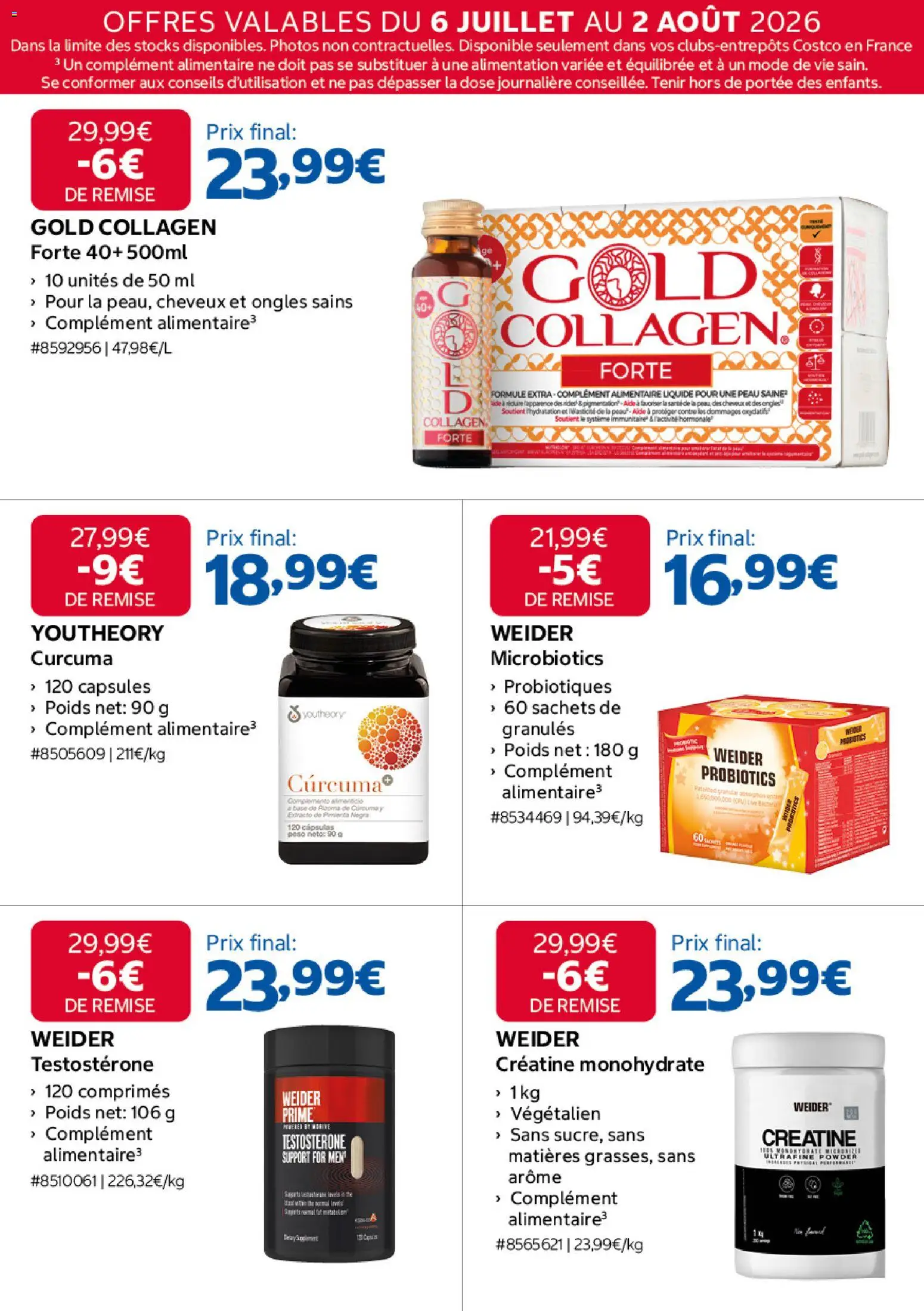 {H1} | Page: 14 | Produits: Poids, Créatine
