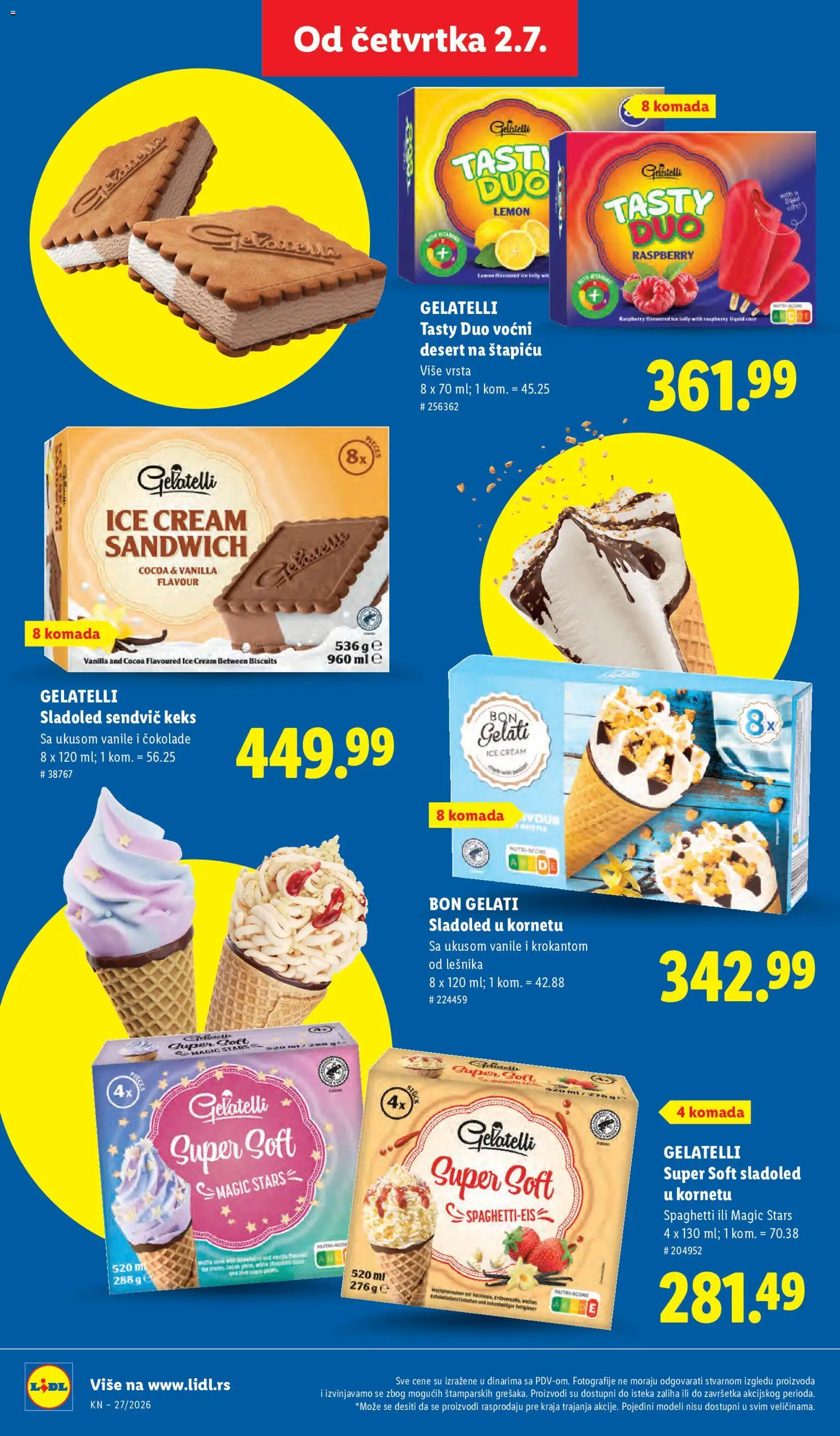 Lidl katalog - važi od 02.07.2026 | Strana: 44 | Proizvode: Keks, Sladoled