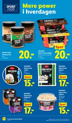 MILBONA High Protein yoghurt, Med granola og hindbær. 185 g. gyldig fra 19/07/2026 | Side: 12 | Produkter: Yoghurt, Salatost, Vanilje, Søm