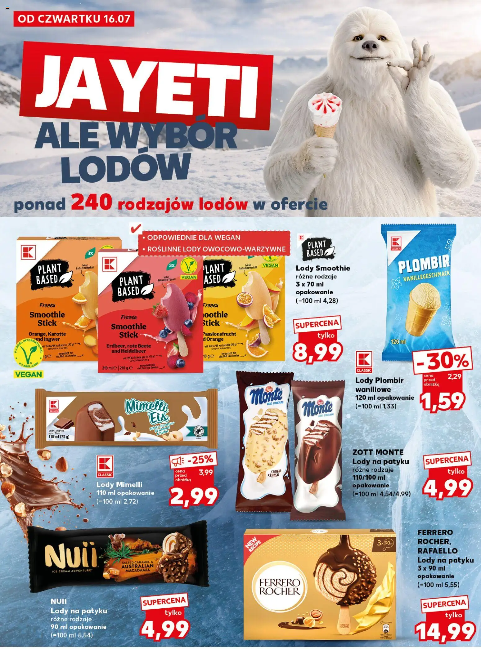 Kaufland Polsko leták - Mocny start od 20.07.2026 | Strana: 10 | Produkty: Vegan, Smoothie, Plombir