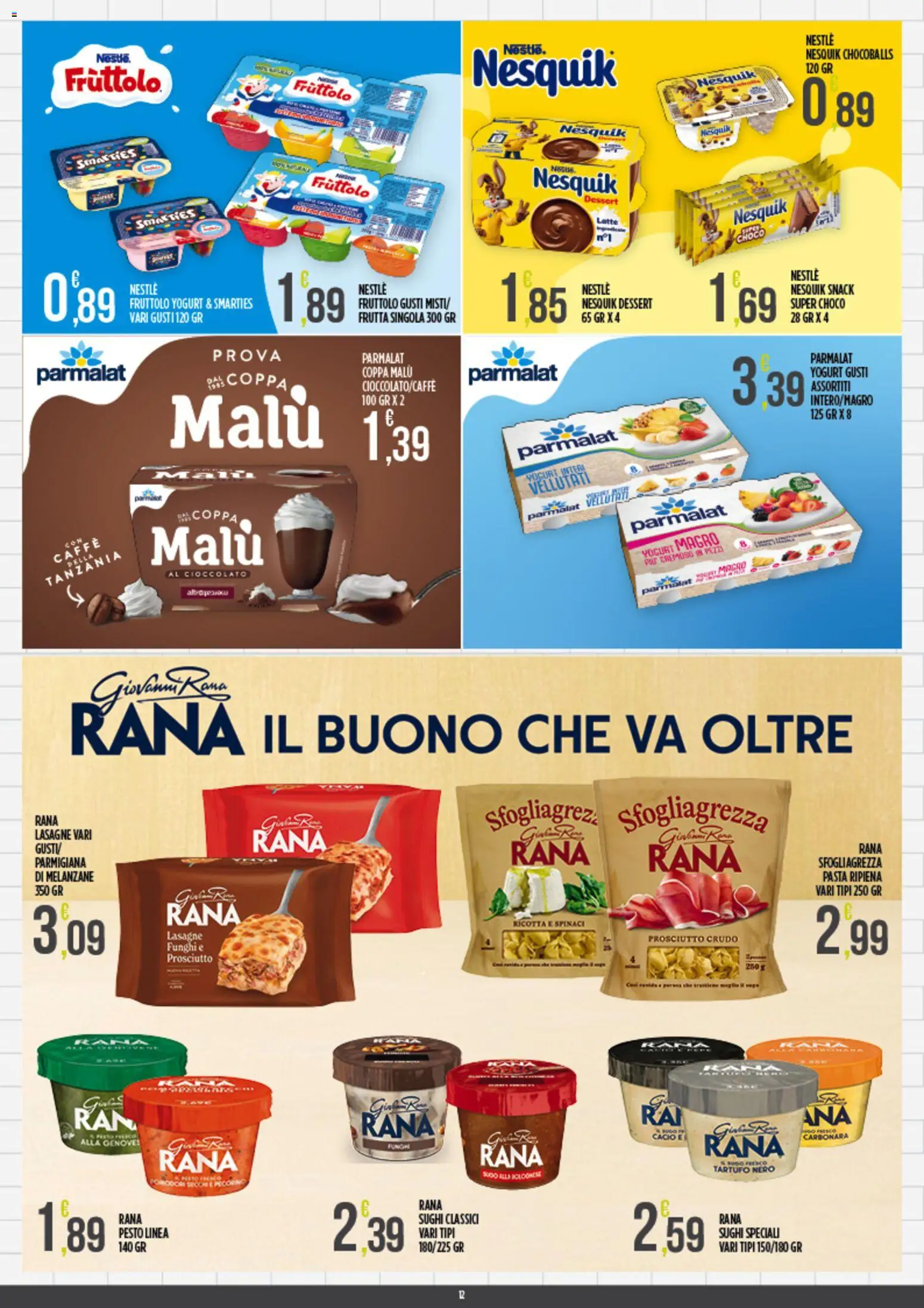 Volantino Euroesse del 07/09/2026 | Pagina: 12 | Prodotti: Yogurt, Pasta, Melanzane, Ricotta