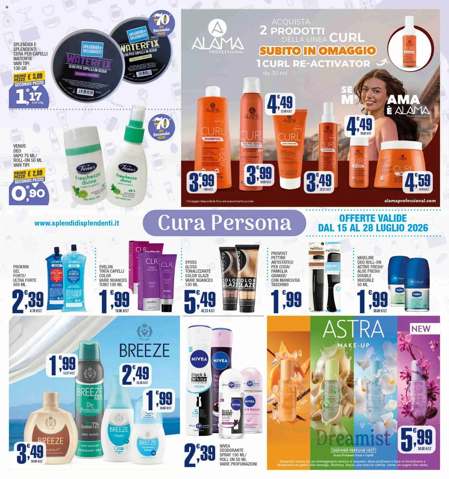 Volantino Splendidi e Splendenti del 15/07/2026 | Pagina: 4 | Prodotti: Shampoo, Pettine, Tubo, Menta