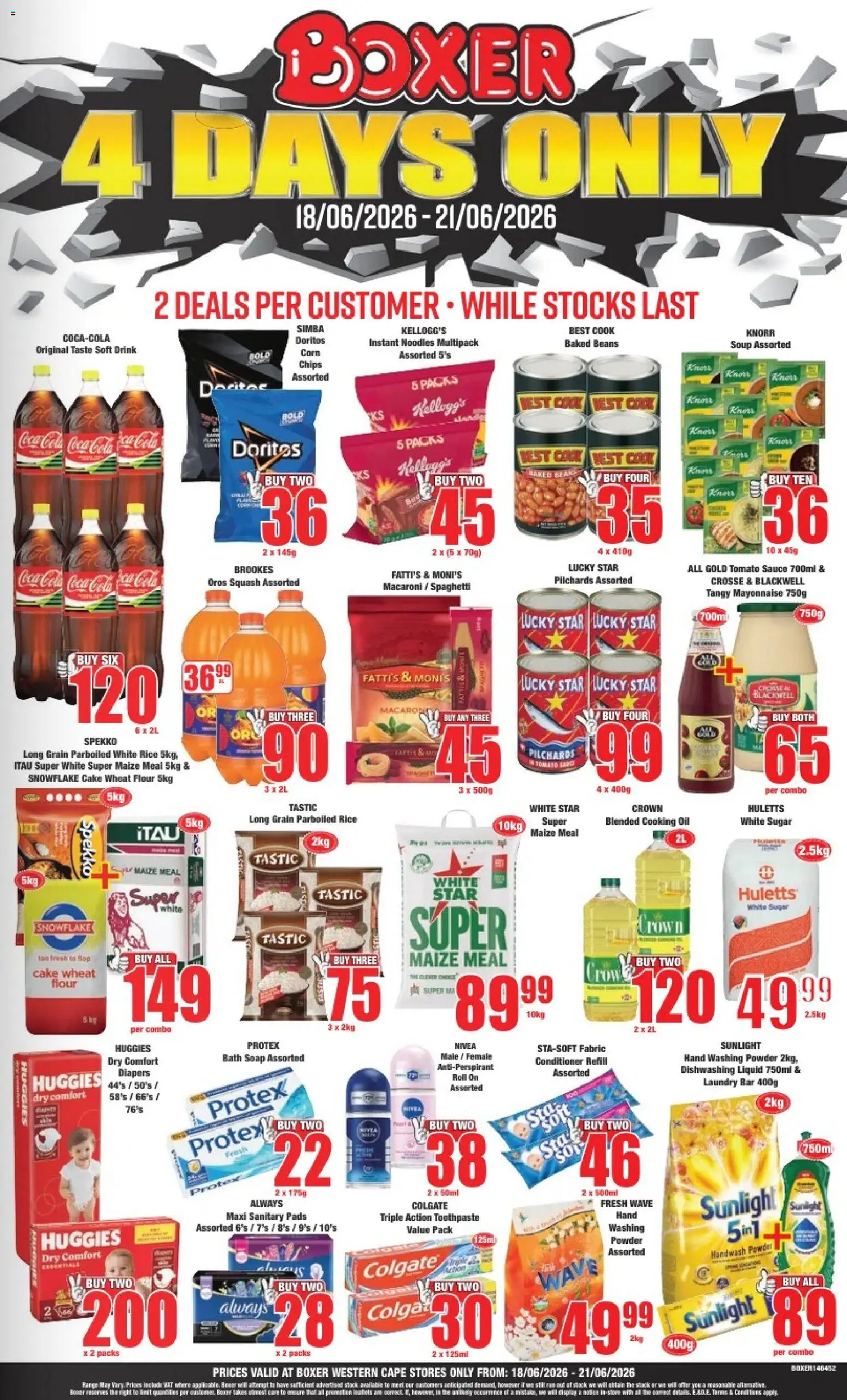 New Boxer catalogue – valid from 18.06.2026 | Page: 2 | Products: Powder, Rice, Mayonnaise, Sugar