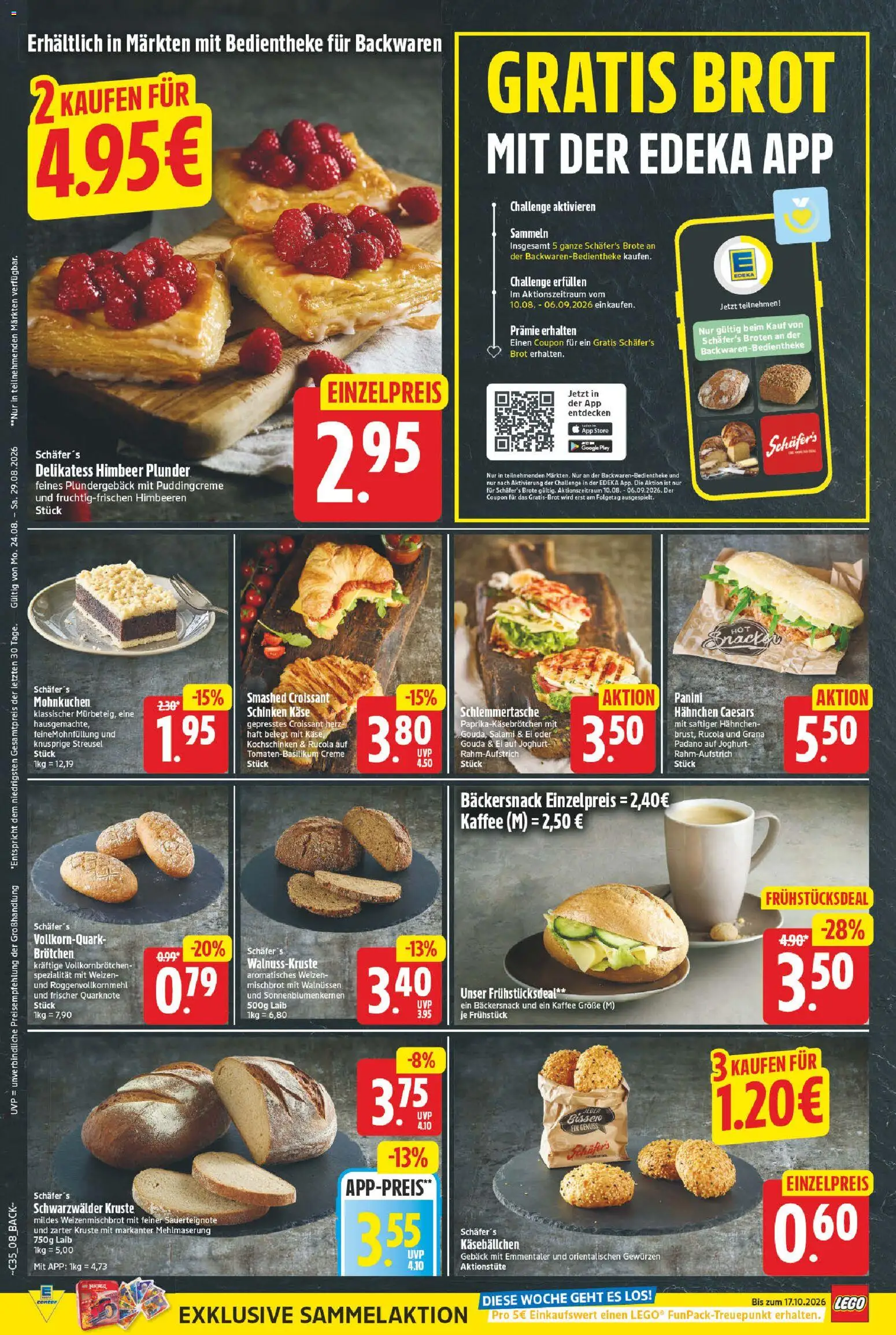 E center Prospekt – gültig ab 24.08.2026 | Seite: 10 | Produkte: Himbeeren, Hahnchen, Rucola, Salami