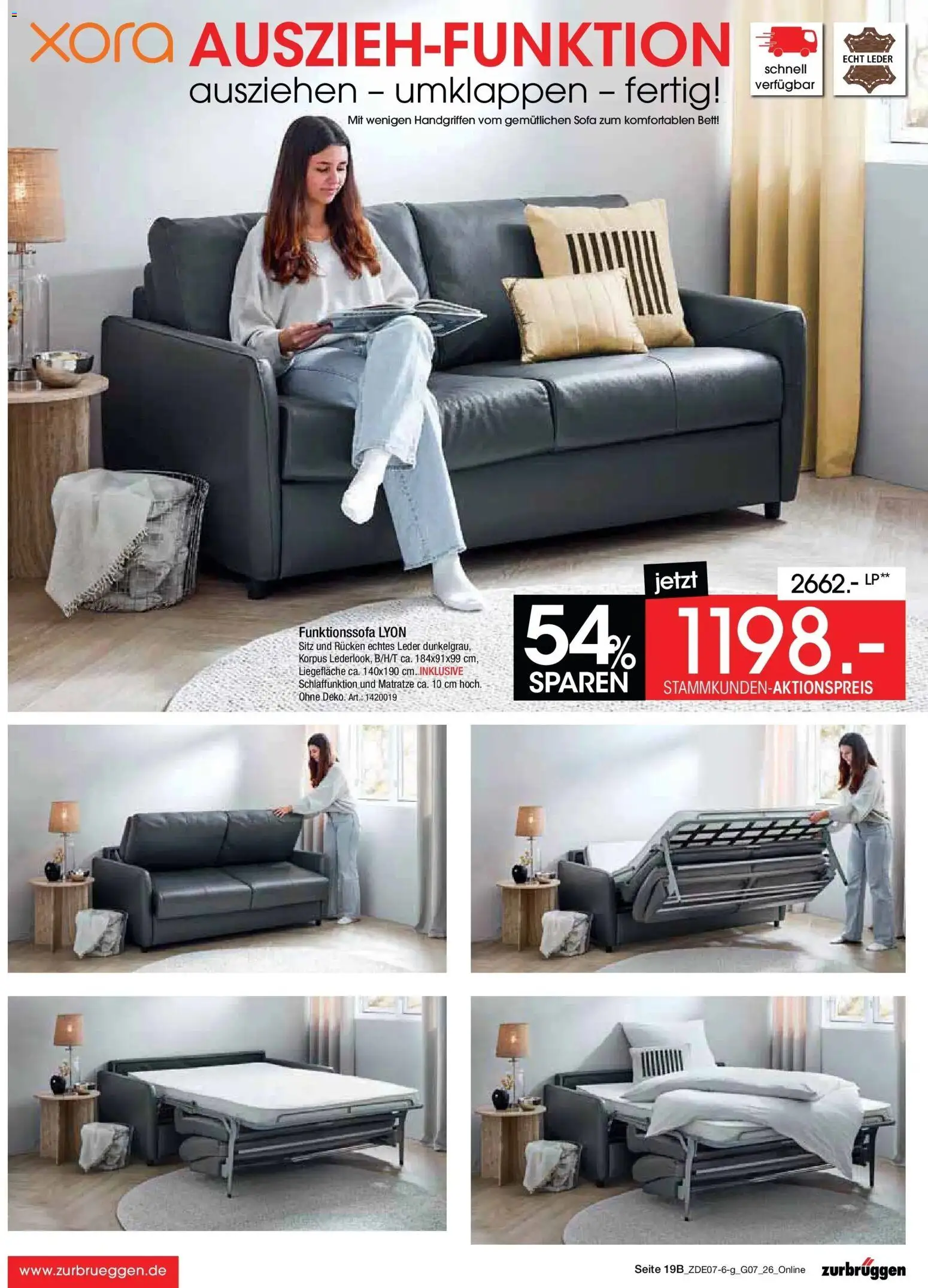 Zurbrüggen Sonderverkauf – gültig ab 09.07.2026 | Seite: 23 | Produkte: Bett, Matratze, Sofa