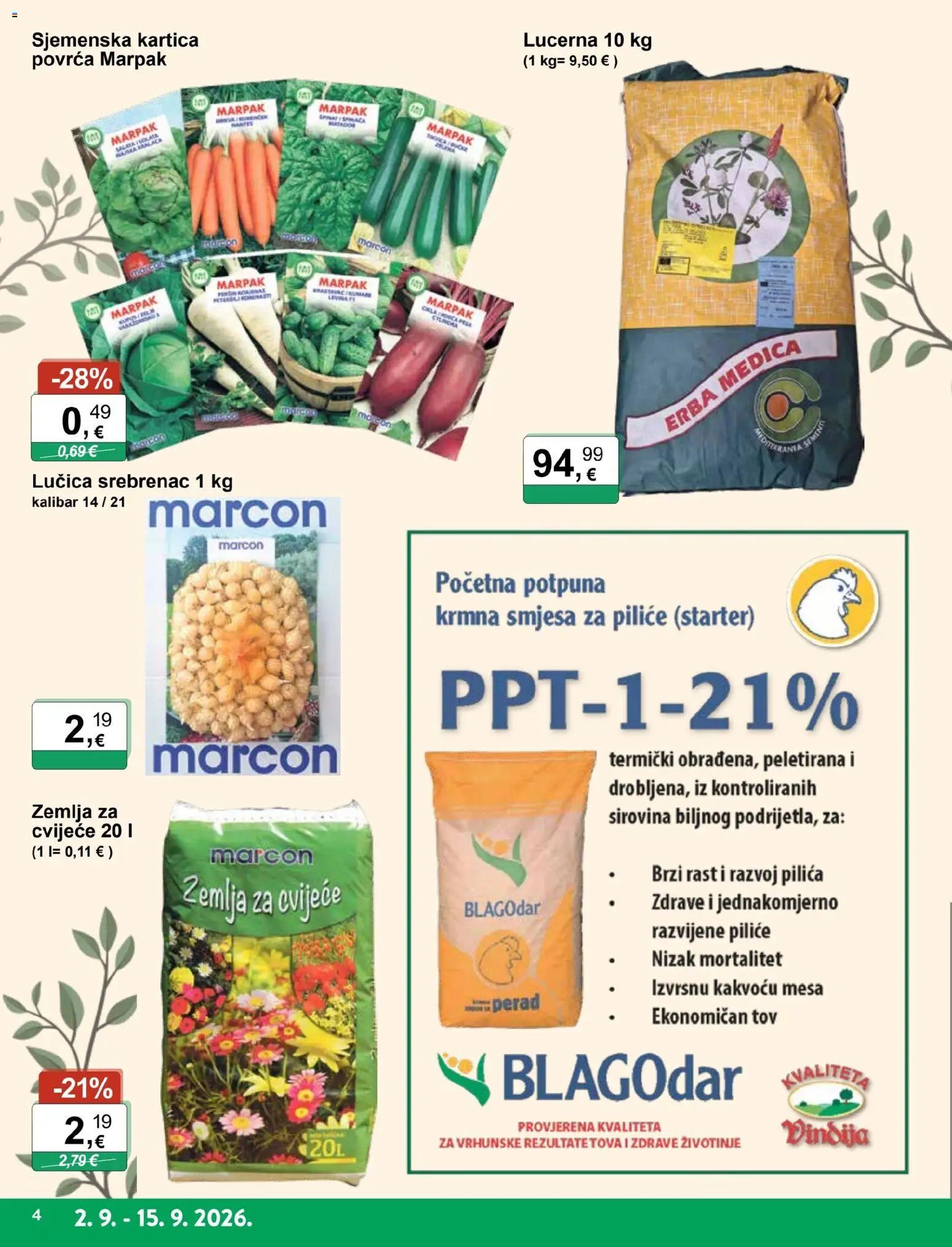 KTC katalog | vrijedi od 02.09.2026 | Stranica: 4 | Proizvodi: Cvijeće, Zemlja, Salata, Perad