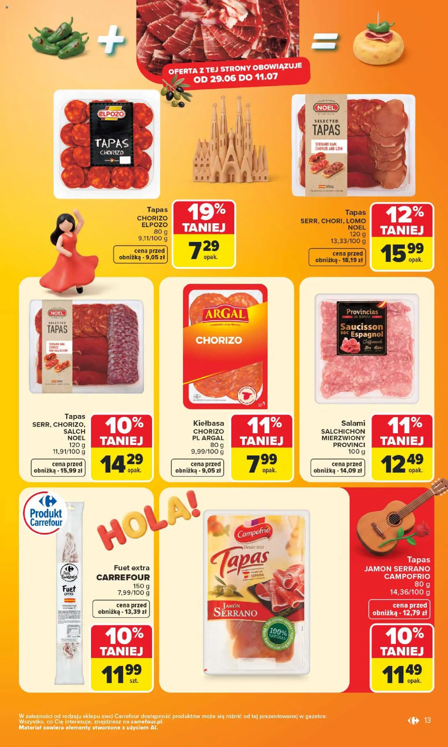 Carrefour gazetka od 29.06.2026 | Strona: 15 | Produkty: Kiełbasa, Fuet, Salami