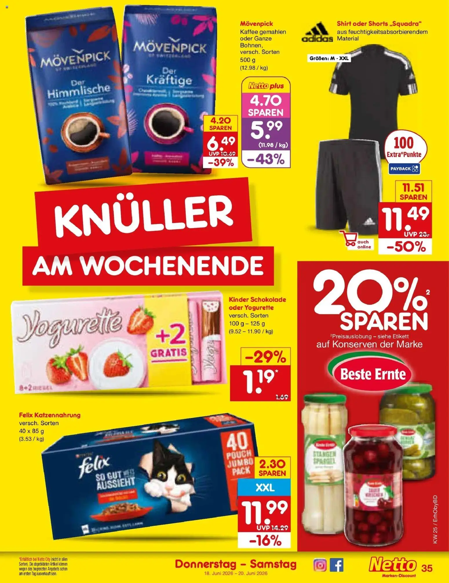 Netto Marken-Discount Prospekt Velden – gültig ab 14.06.2026 | Seite: 47 | Produkte: Shirt, Kinder schokolade, Yogurette, Kaffee
