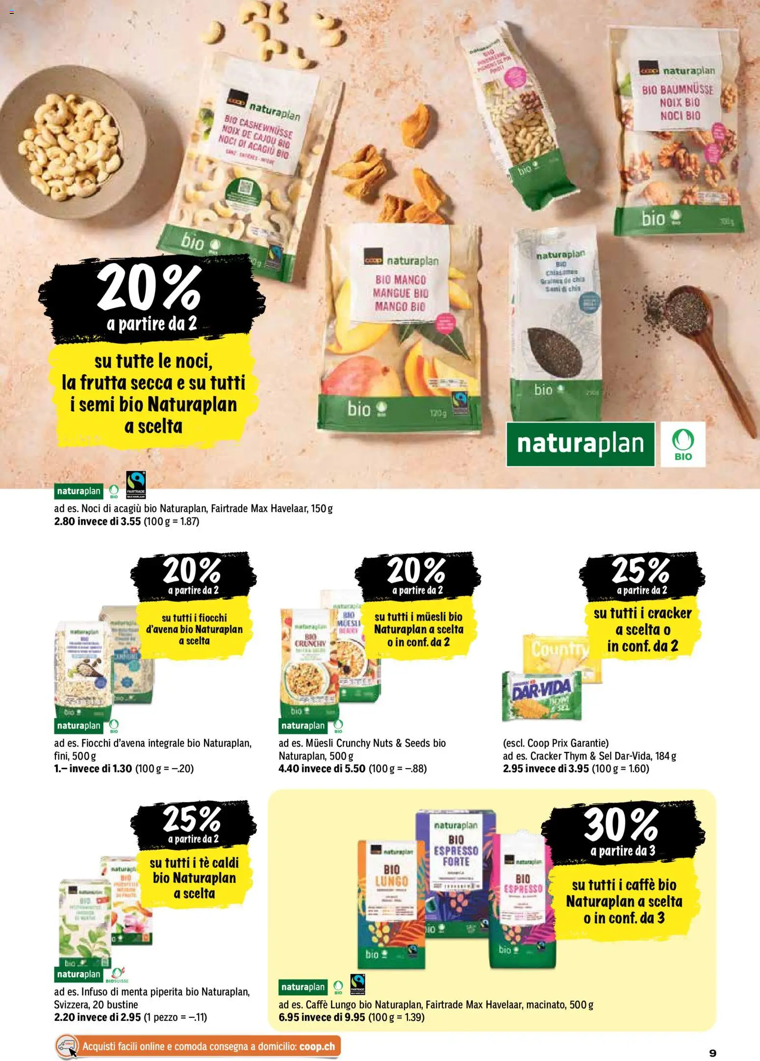 Coop aktionen IT – gültig ab 03.09.2026 | Seite: 9 | Produkte: Cashewnüsse, Cracker, Mango