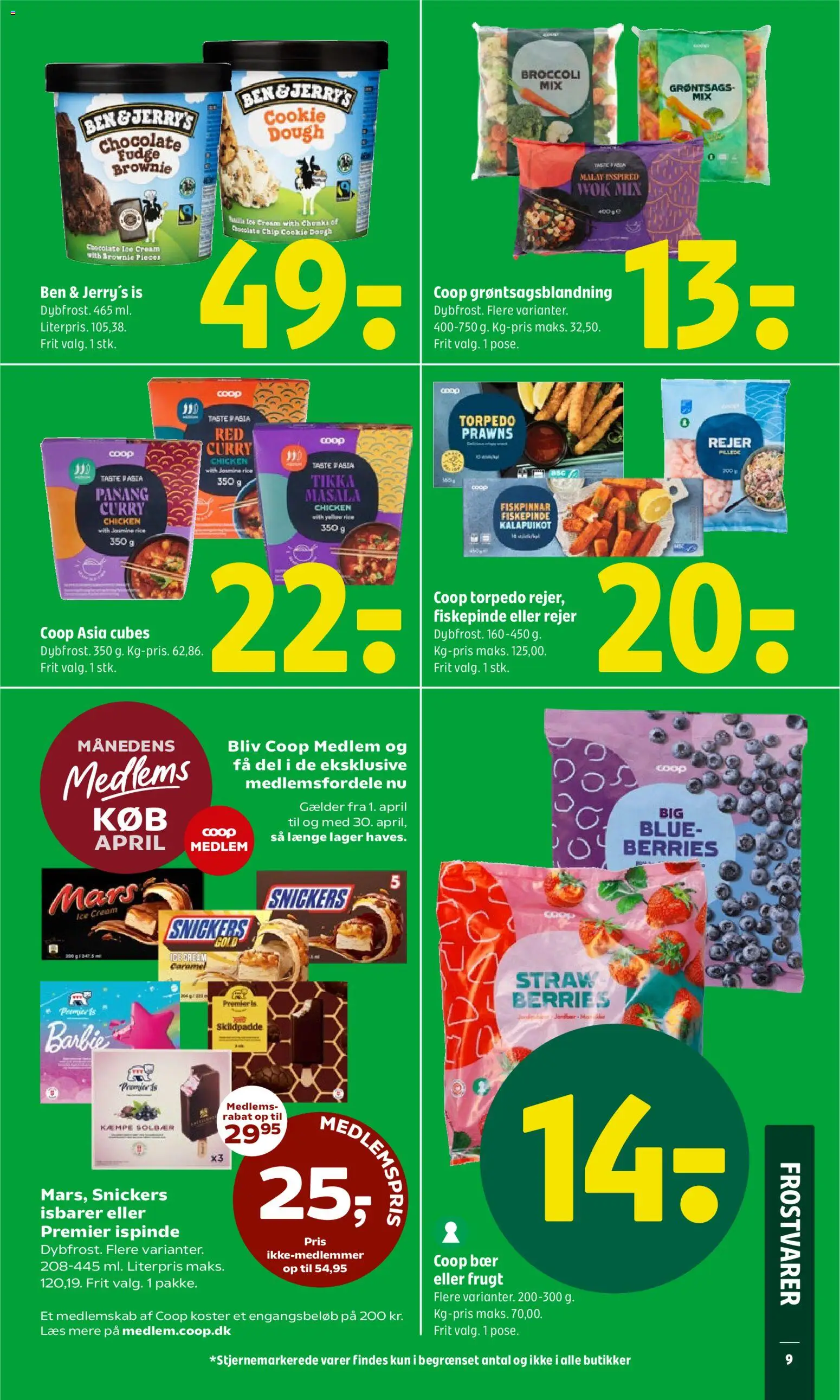 Coop 365 tilbudsavis – gyldig fra 23.04.2026 | Side: 12 | Produkter: Pasta, Broccoli, Is, Rejer