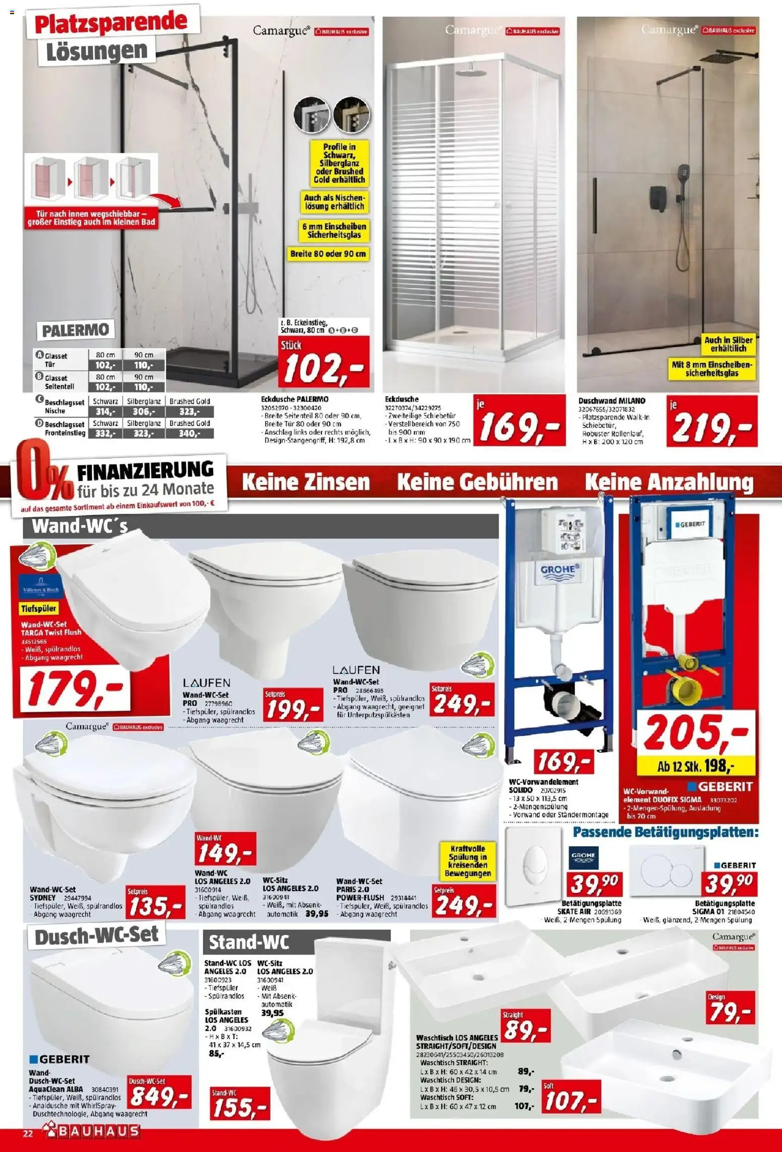 Bauhaus Bad Fischau, Bregenz, Wien von 09.09.2026 - Aktuelle Angebote | Seite: 22 | Produkte: Bad, Spülung