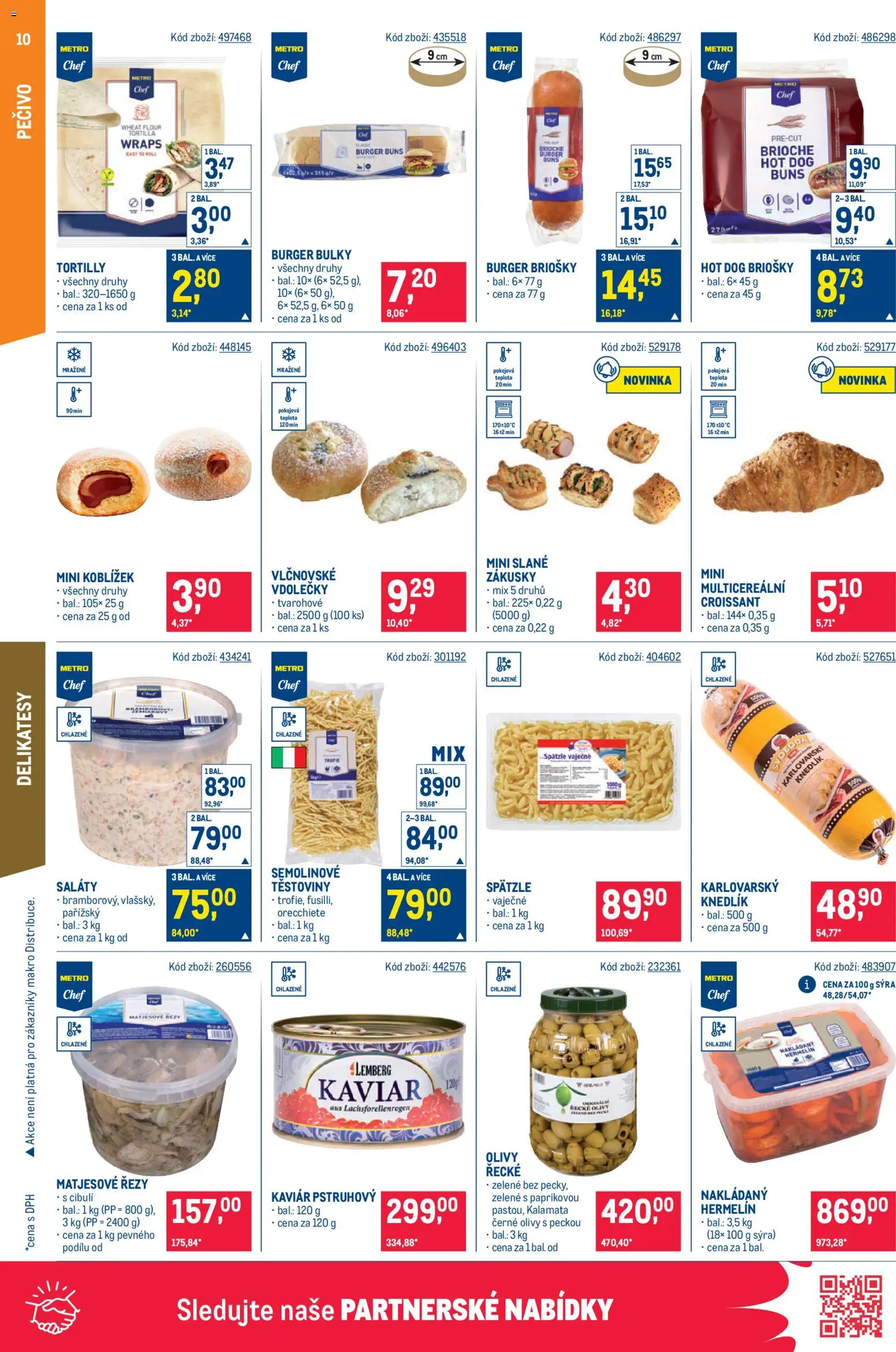 Makro leták - Gastronomie od 03.06.2026 | Strana: 10 | Produkty: Kaviár, Saláty, Hermelín, Tortilly