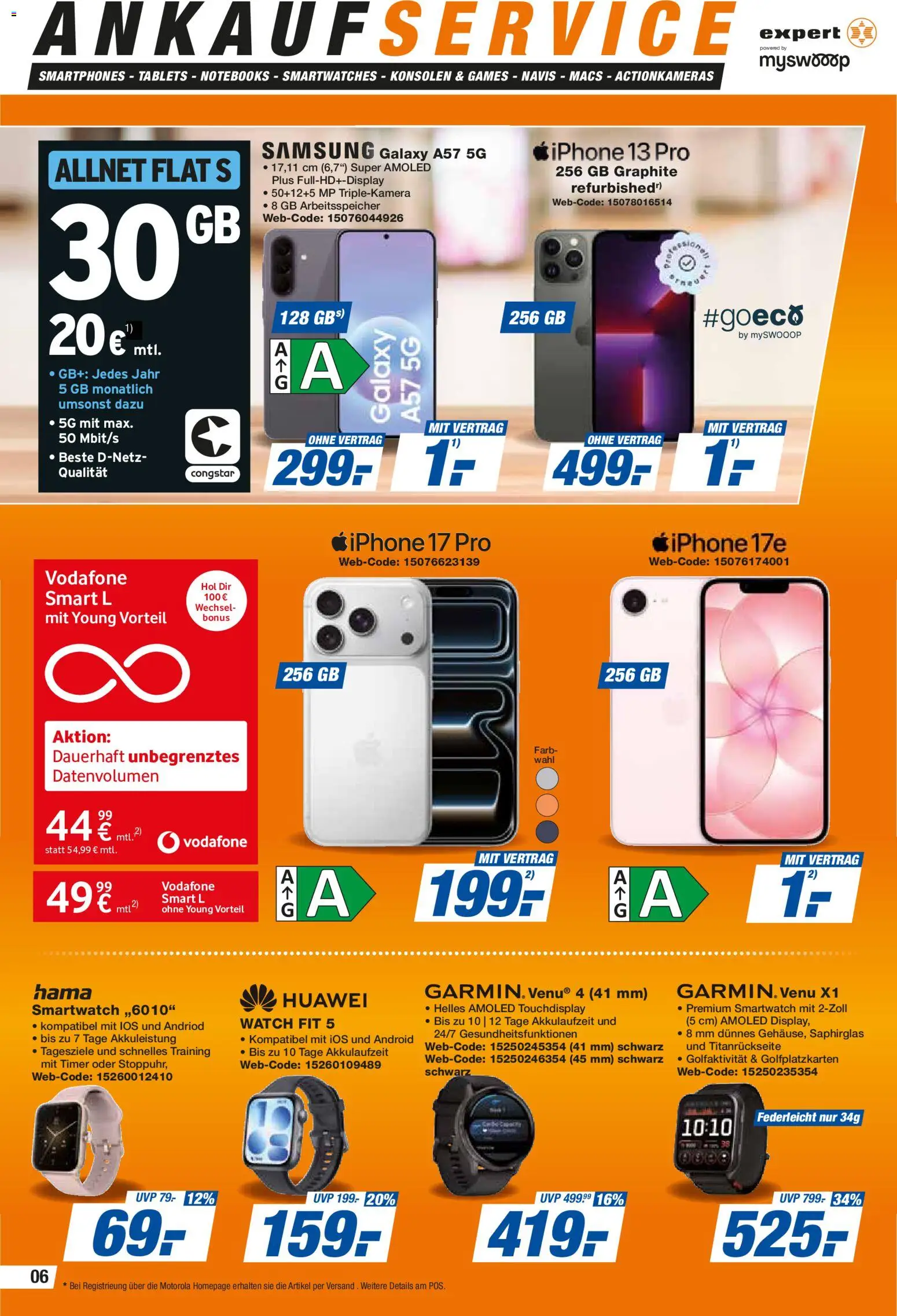 Expert Prospekt – gültig ab 04.09.2026 | Seite: 6 | Produkte: Huawei, Smartwatch, Samsung, Iphone