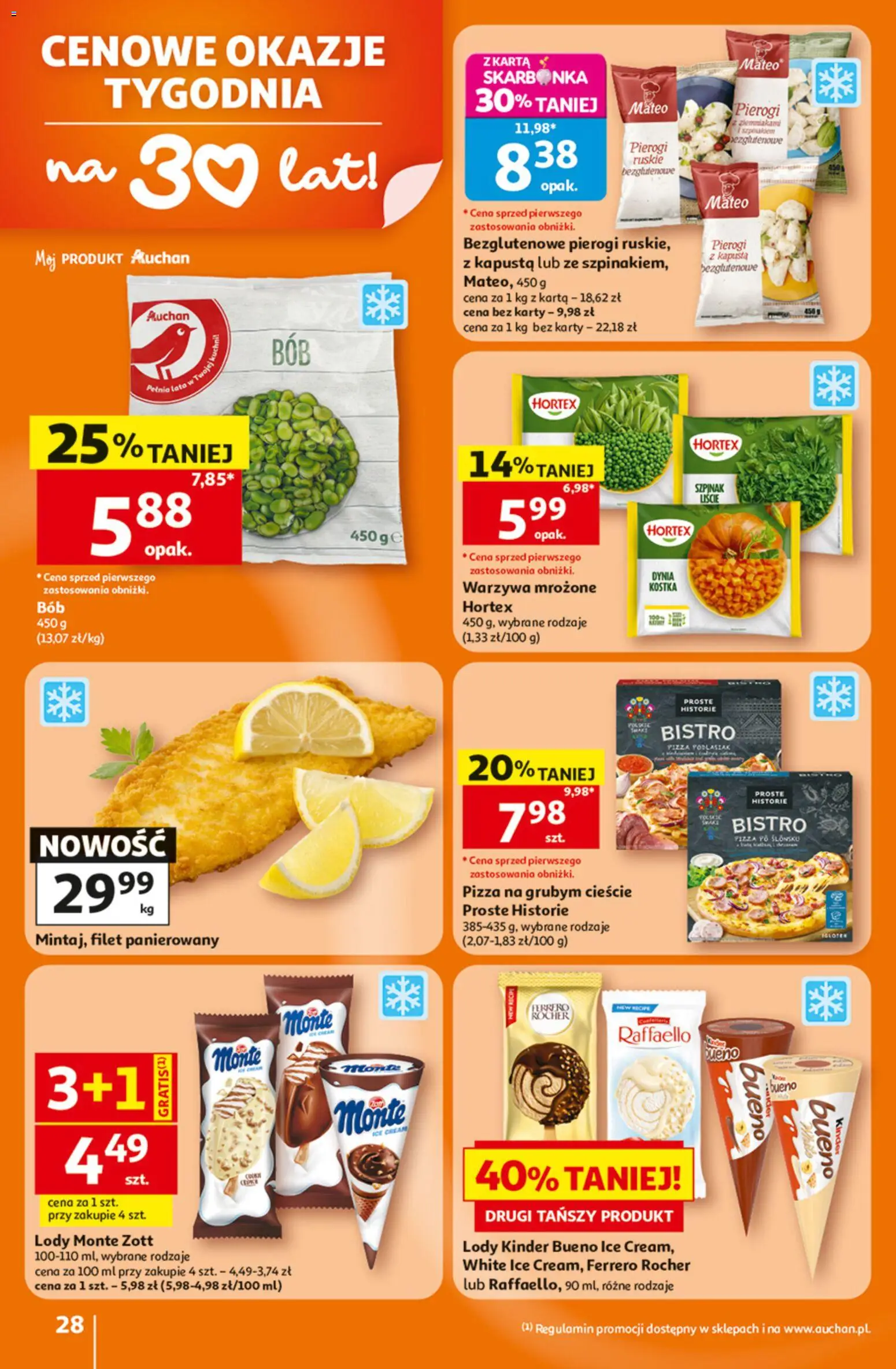 Auchan gazetka - 30 Lat Hipermarket od 25.06.2026 | Strona: 28 | Produkty: Kapusta, Lody, Warzywa, Ferrero rocher