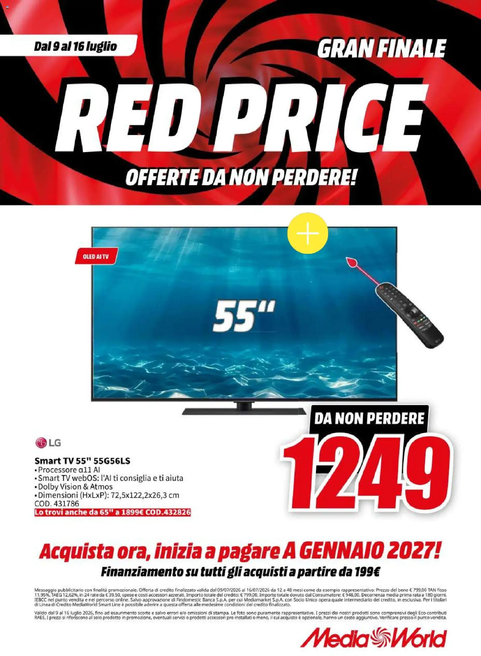 Volantino Media World del 09/07/2026 | Pagina: 2 | Prodotti: smart TV, TV