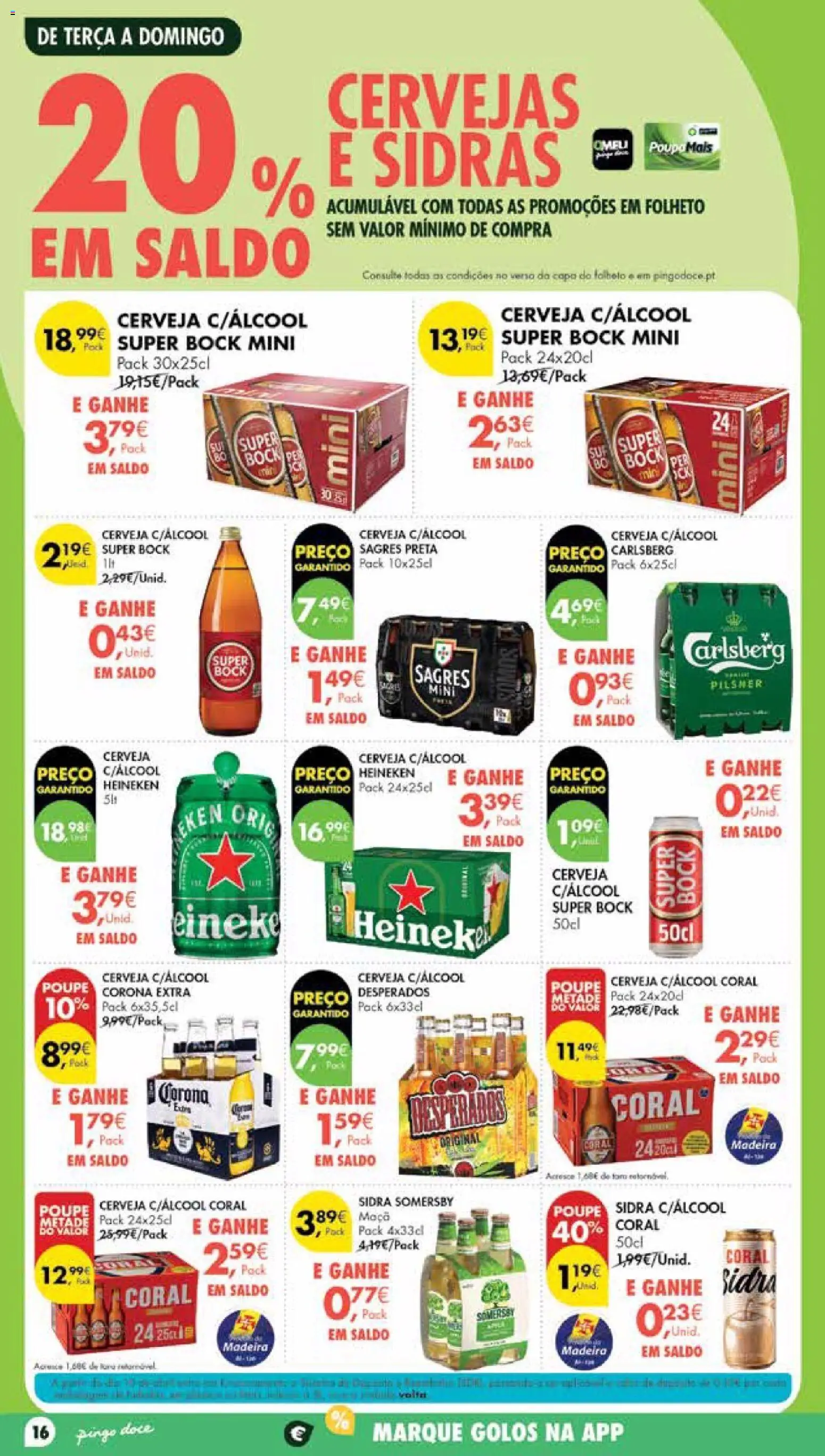 Pingo Doce Poupe Esta Semana Madeira │ válido de 14/07/2026 | Página: 16 | Produtos: Super bock, Maça, Cerveja, Somersby