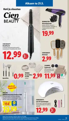 Lidl-mainoslehti voimassa 21.05.2026 alkaen | Sivu: 15 | Tuotteet: Ilmakiharrin, Hiustenkuivaaja, Sähköhammasharja, Hiusharja
