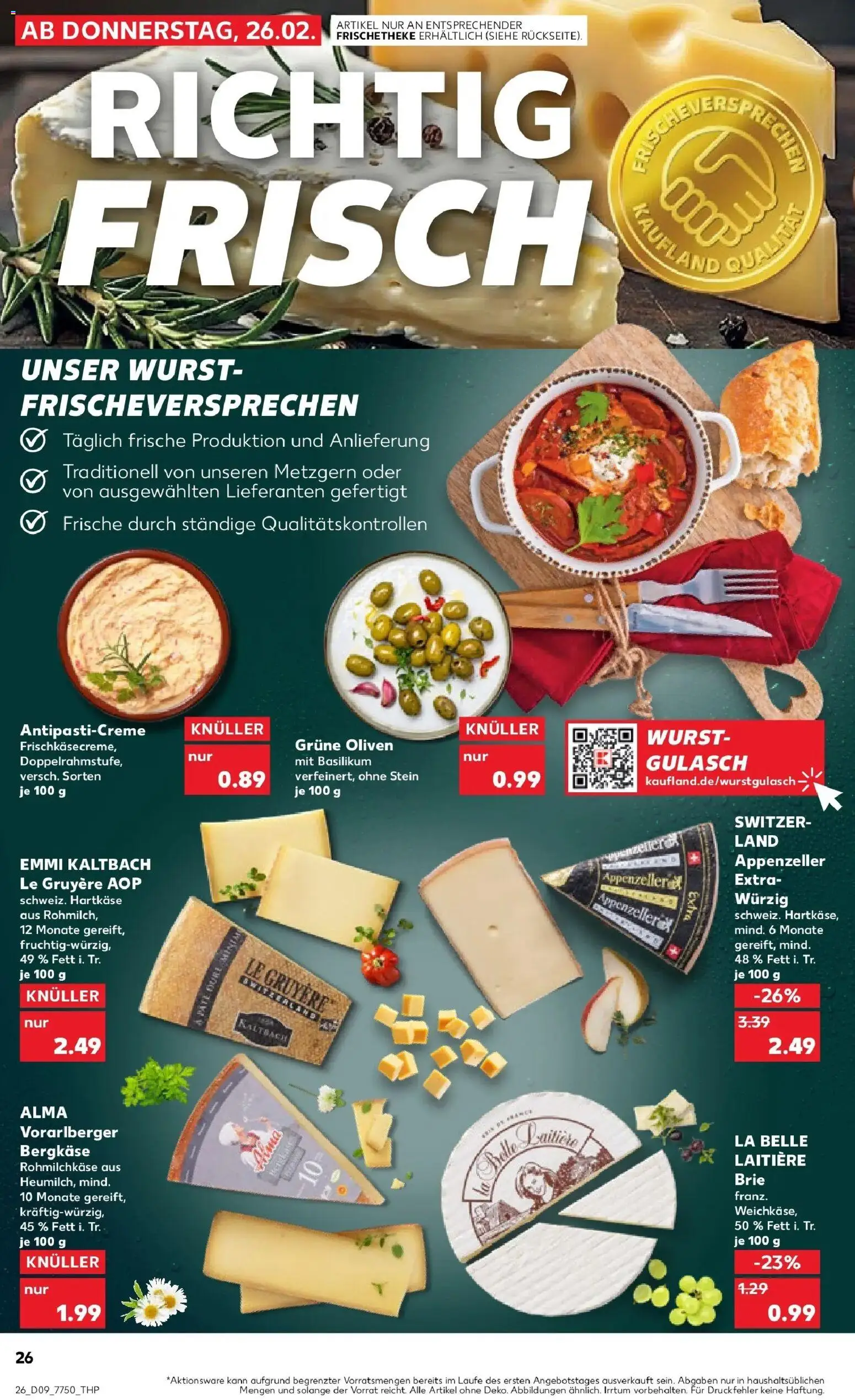 Kaufland prospekt Pfullingen	 – gültig ab 26.02.2026 | Seite: 26 | Produkte: Gulasch, Wurst