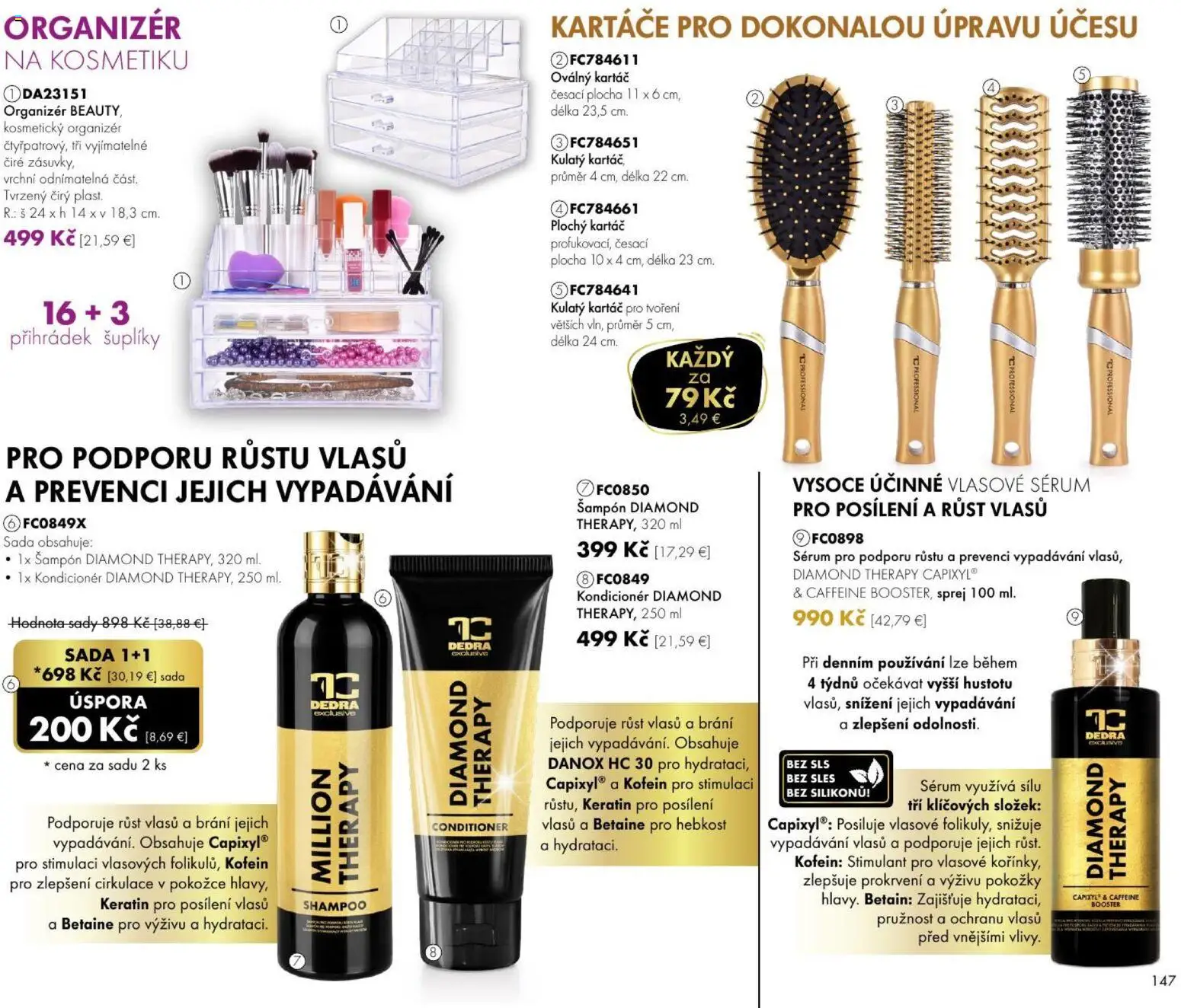 Nové Dedra akcie – leták je platný od 01.08.2026 | Strana: 47 | Produkty: Organizér, Šampón, Kondicionér