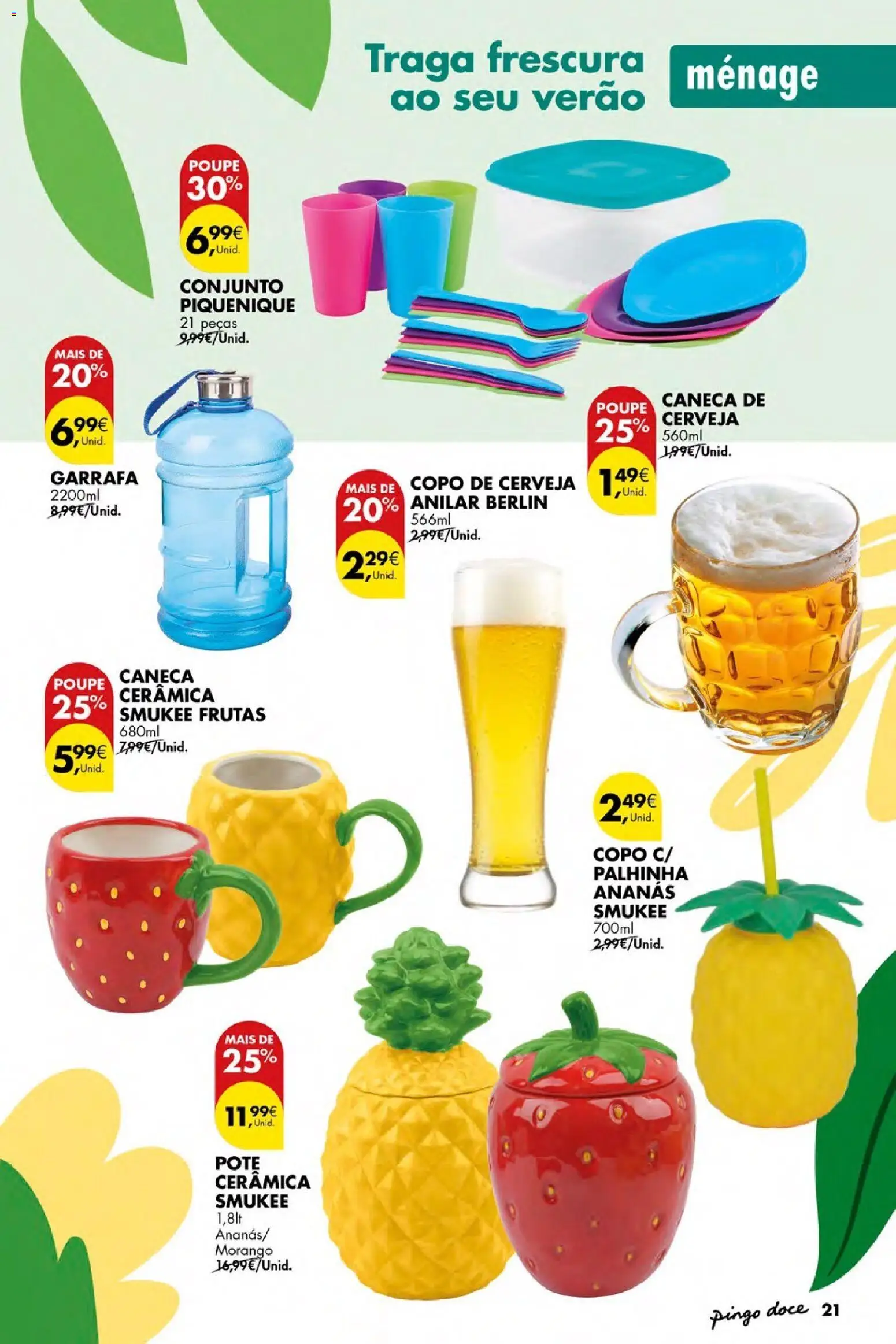 Pingo Doce Bazar Ar Livre Açores │ válido de 04.06.2026 | Página: 21 | Produtos: Agua, Caneca, Cerveja
