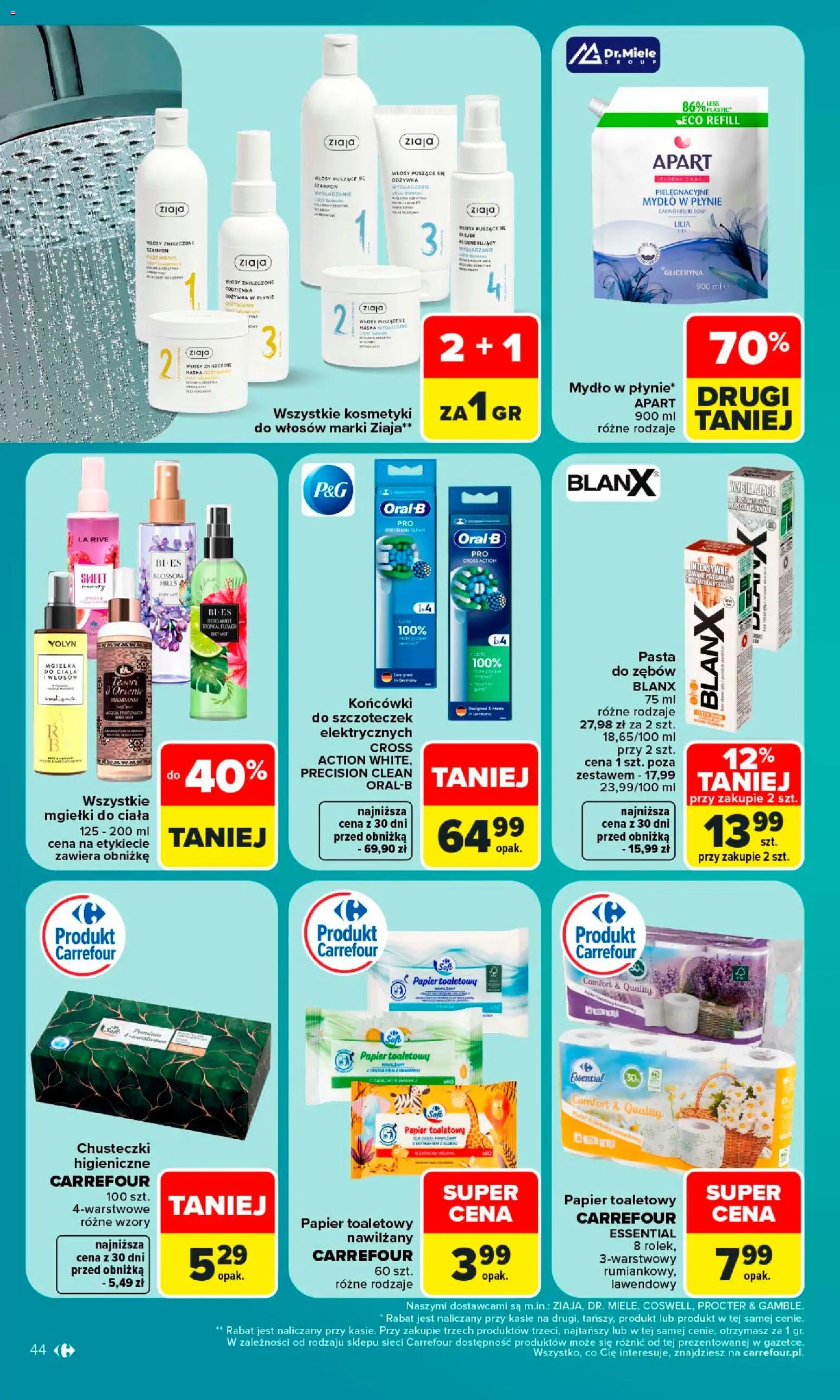 Carrefour gazetka od 10.08.2026 | Strona: 46 | Produkty: Chusteczki, Szampon, Odżywka, Mydło