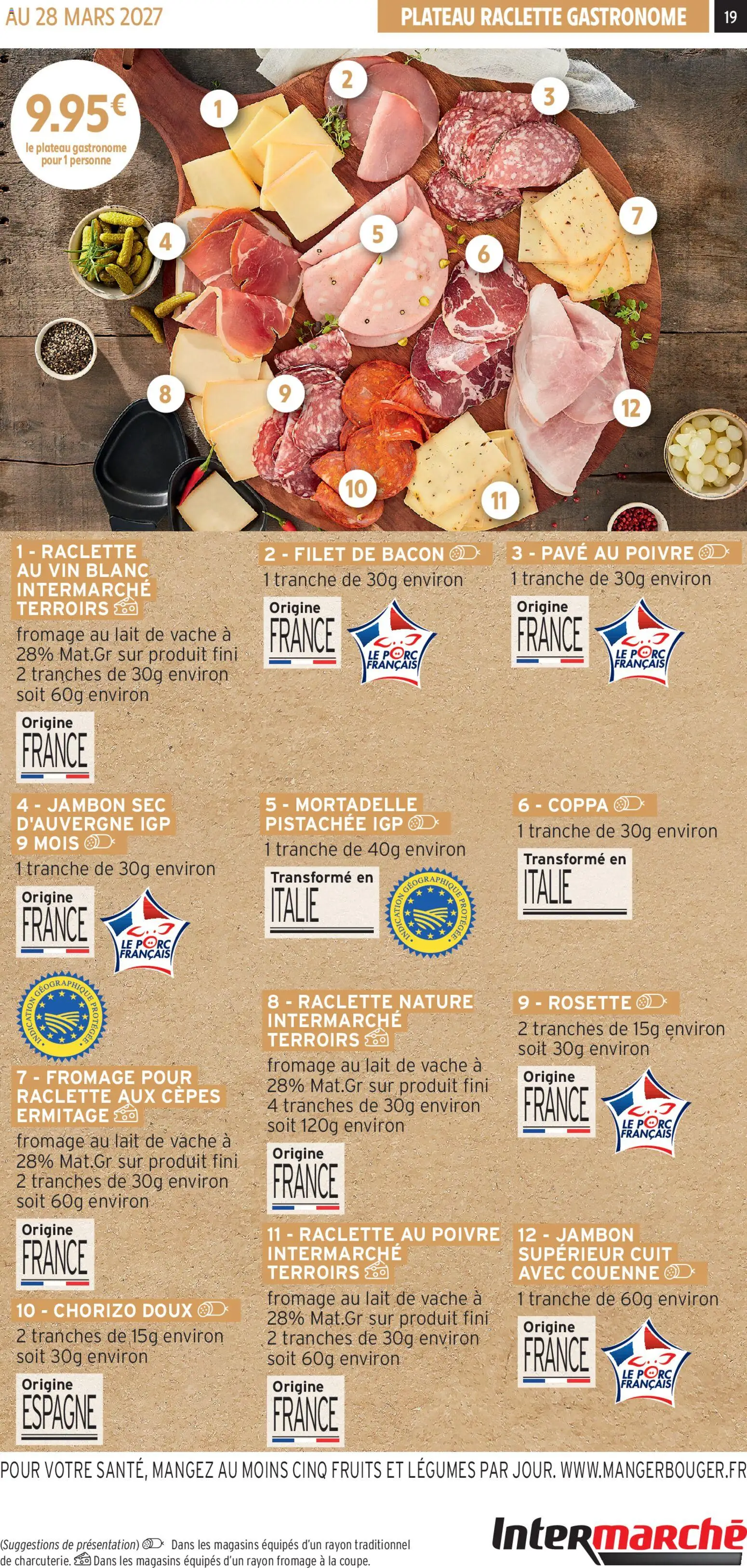{H1} | Page: 19 | Produits: Chorizo, Plateau, Fruits, Fromage