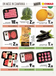 Anteprima del volantino Conad volantino Un Mese in Campania valido a partire dal 01/08/2026 | Pagina: 7 | Prodotti: Maiale, Tè, Salsiccia, Hamburger